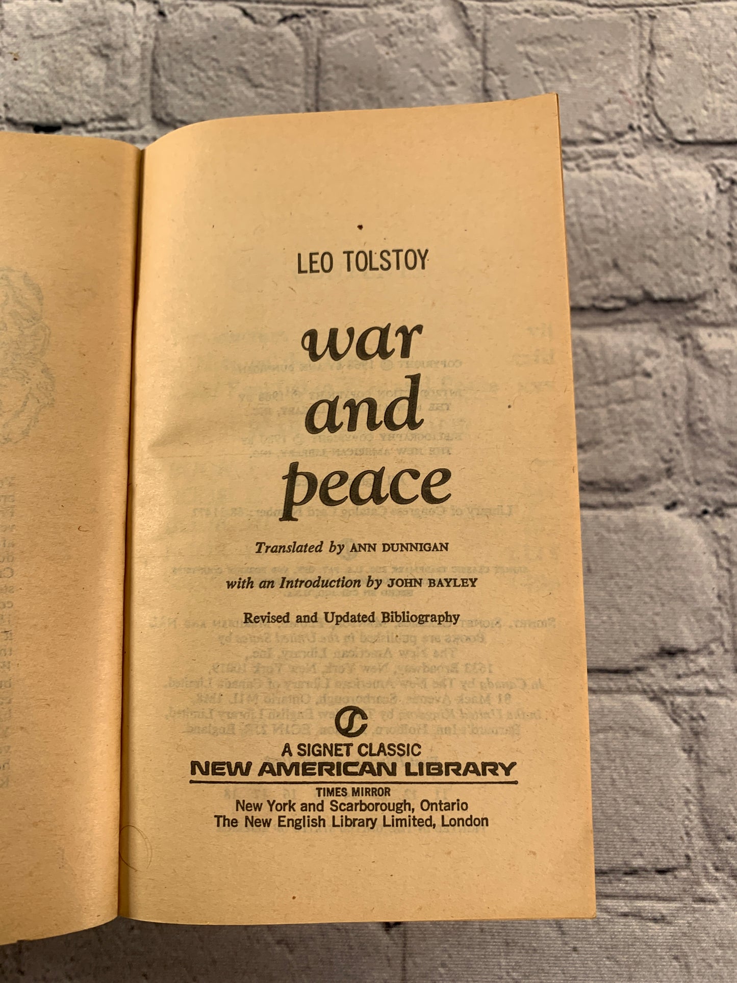 War and Peace by Leo Tolstoy [1968 · Signet Classic]