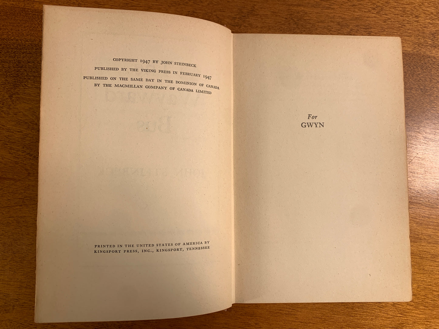 The Wayward Bus by John Steinbeck [1st Edition, 1947]