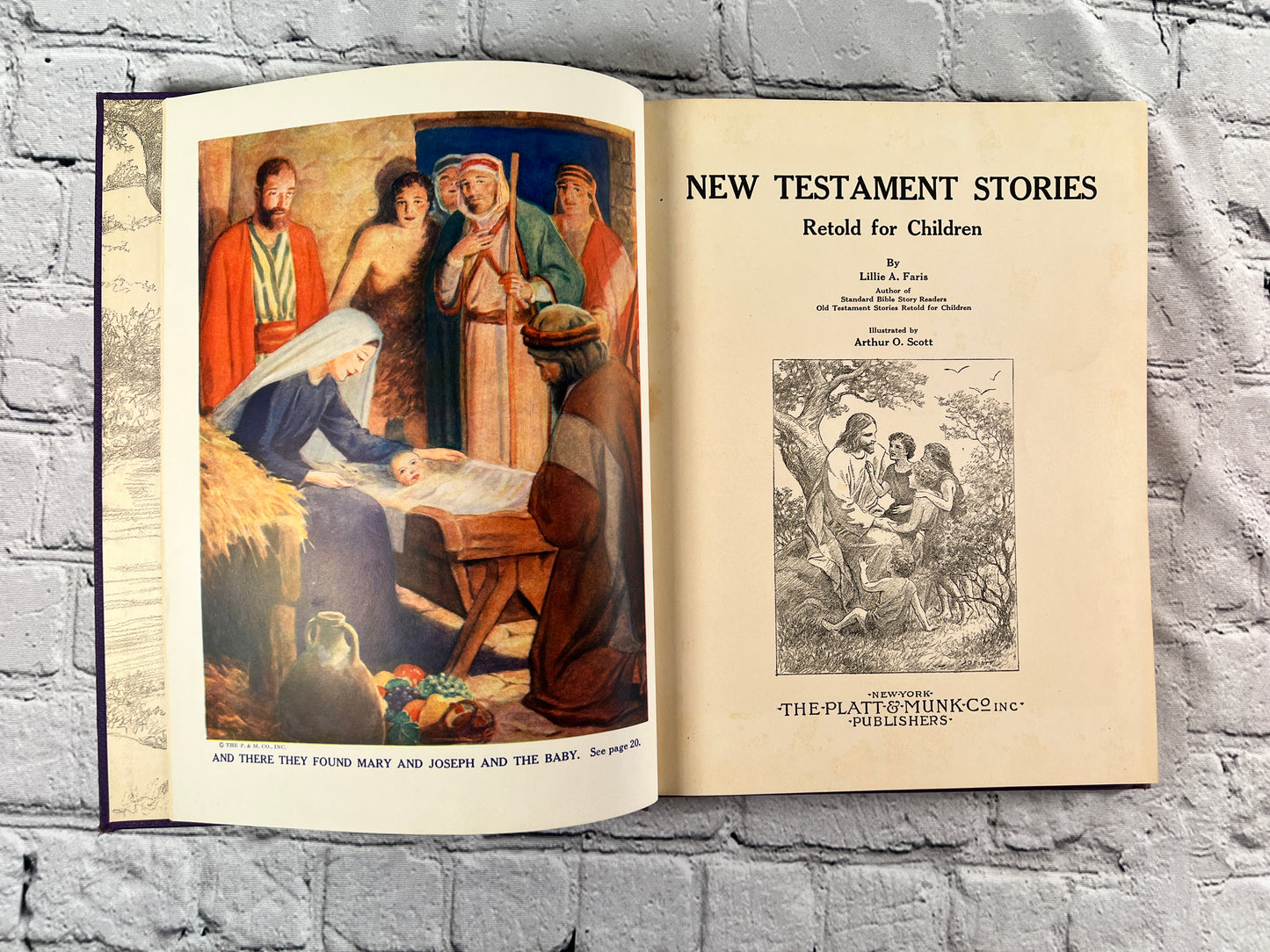 Old Testament New Testament Retold for Children by Lillie A. Faris [1930s]