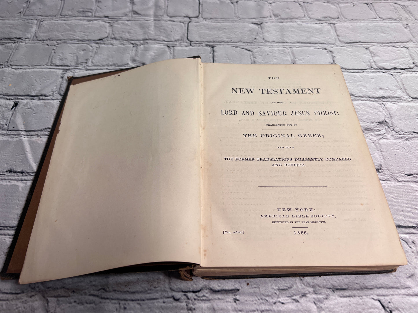 New Testament of Our Lord and Savior Jesus Christ, Translated Original Greek [1886]