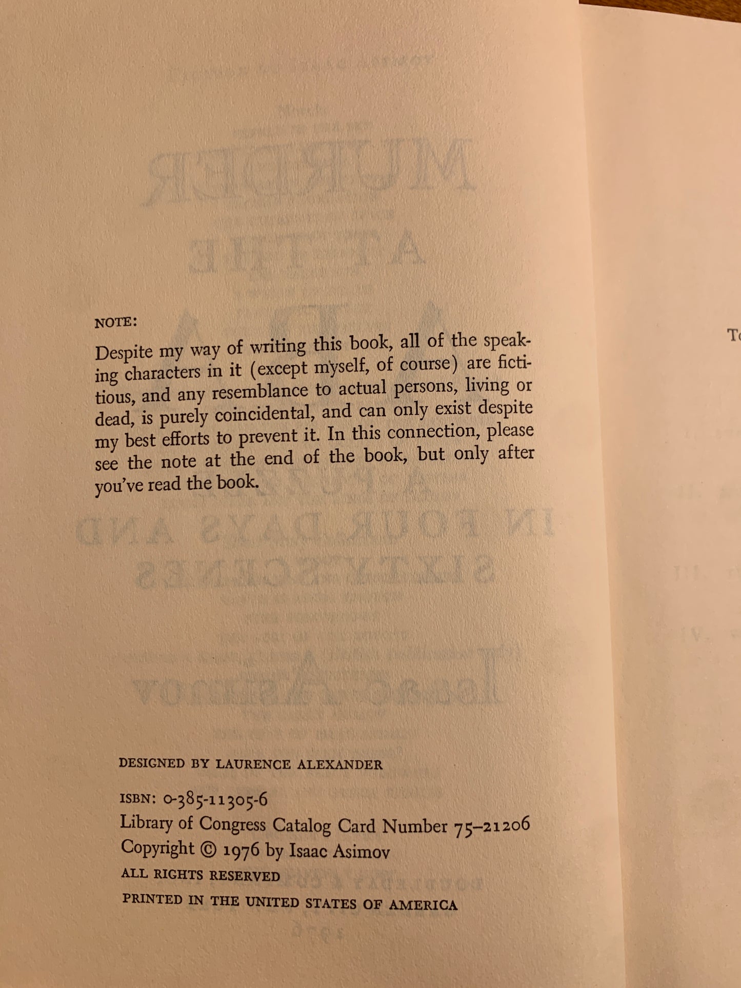 Murder At The ABA, A Puzzle in Four Days & Sixty Scenes by Isaac Asimov [1976]