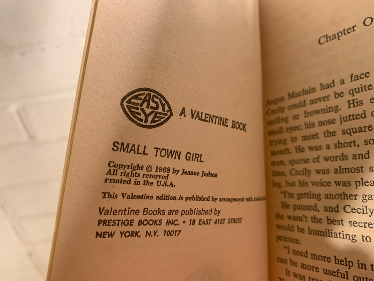 Small Town Girl by Jeanne Judson [1968, Easy Eye]