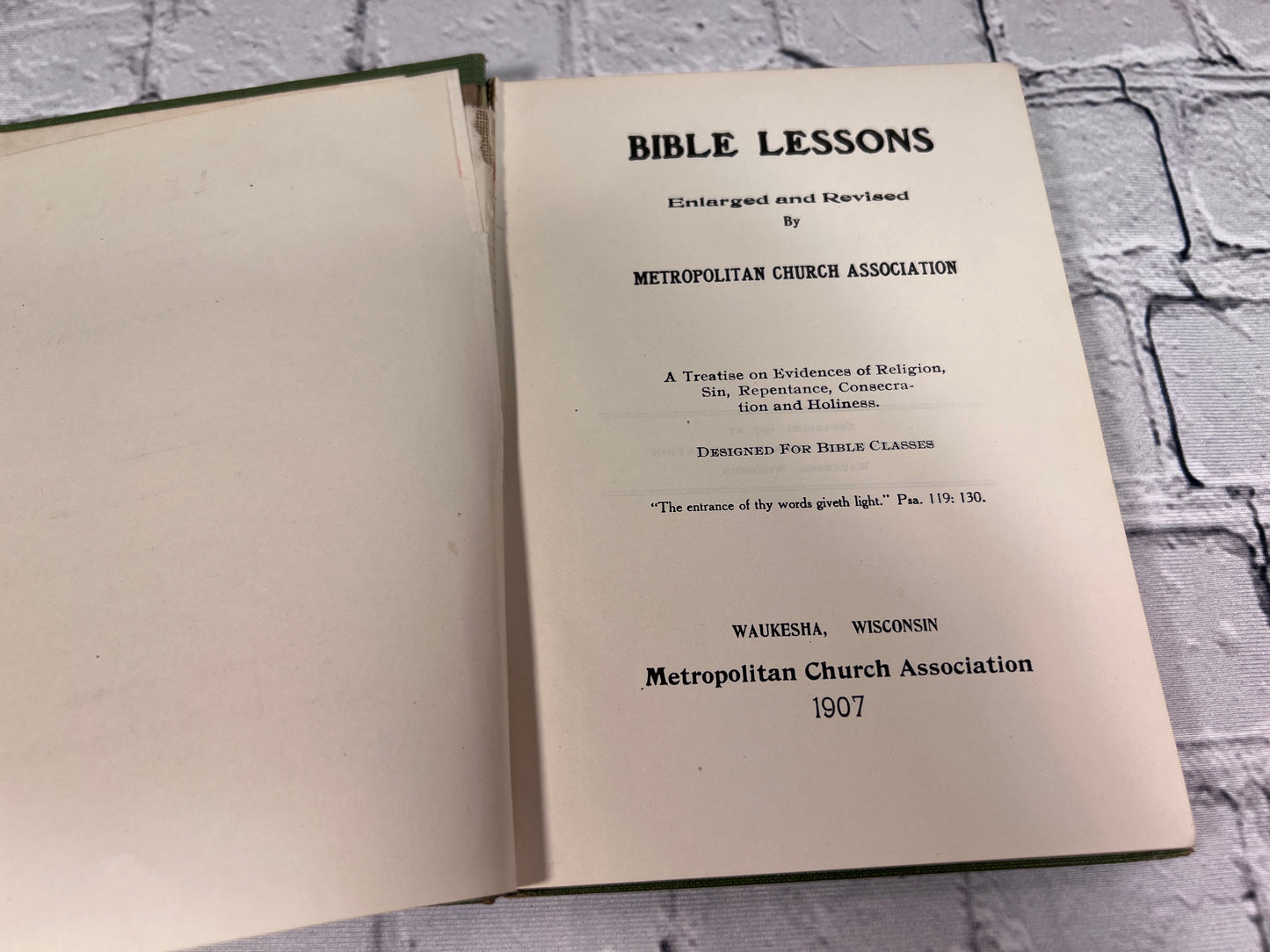 Bible Lessons Enlarged and Revised by Metropolitan Church Association [1907]