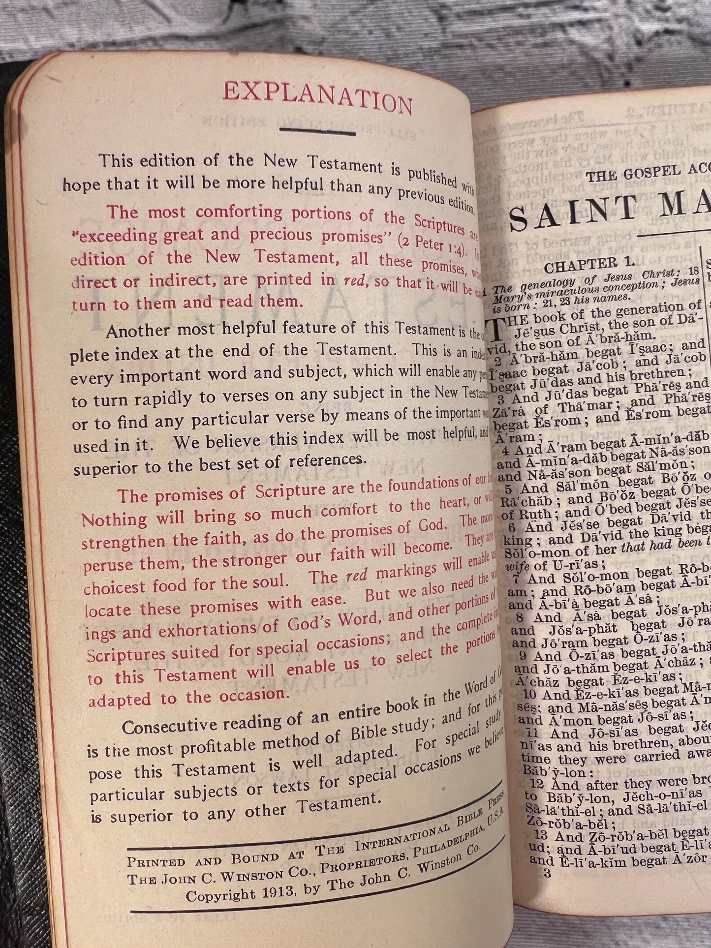 Precious Promise New Testament with Complete Index edited by J. Gilchrist Lawson [1913]