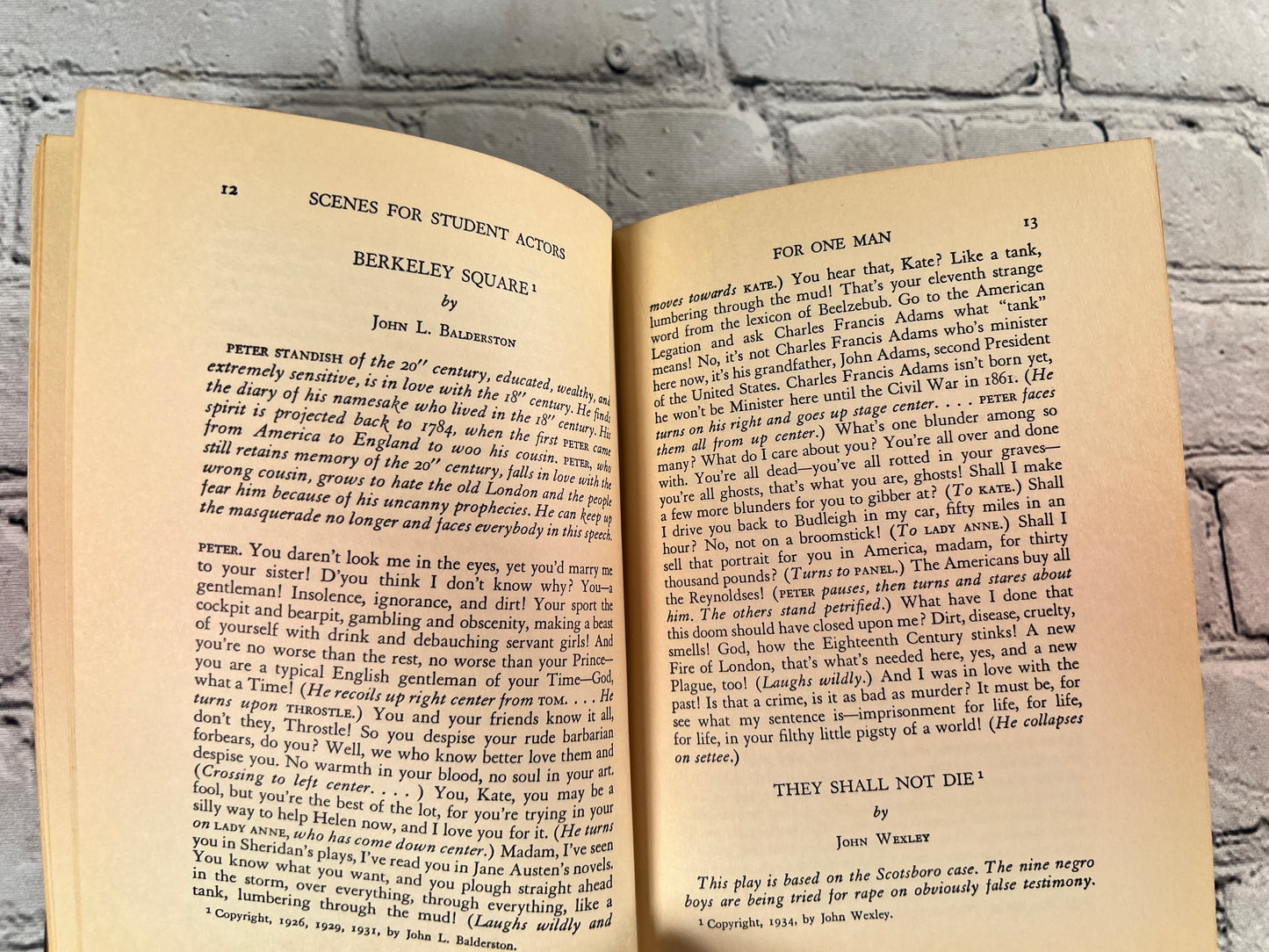 Scenes for Student Actors Vol. I & II by Frances Cosgrove [1934 · 1935]