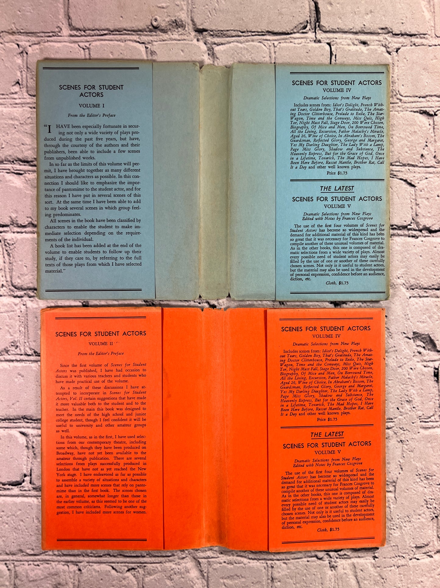 Scenes for Student Actors Vol. I & II by Frances Cosgrove [1934 · 1935]