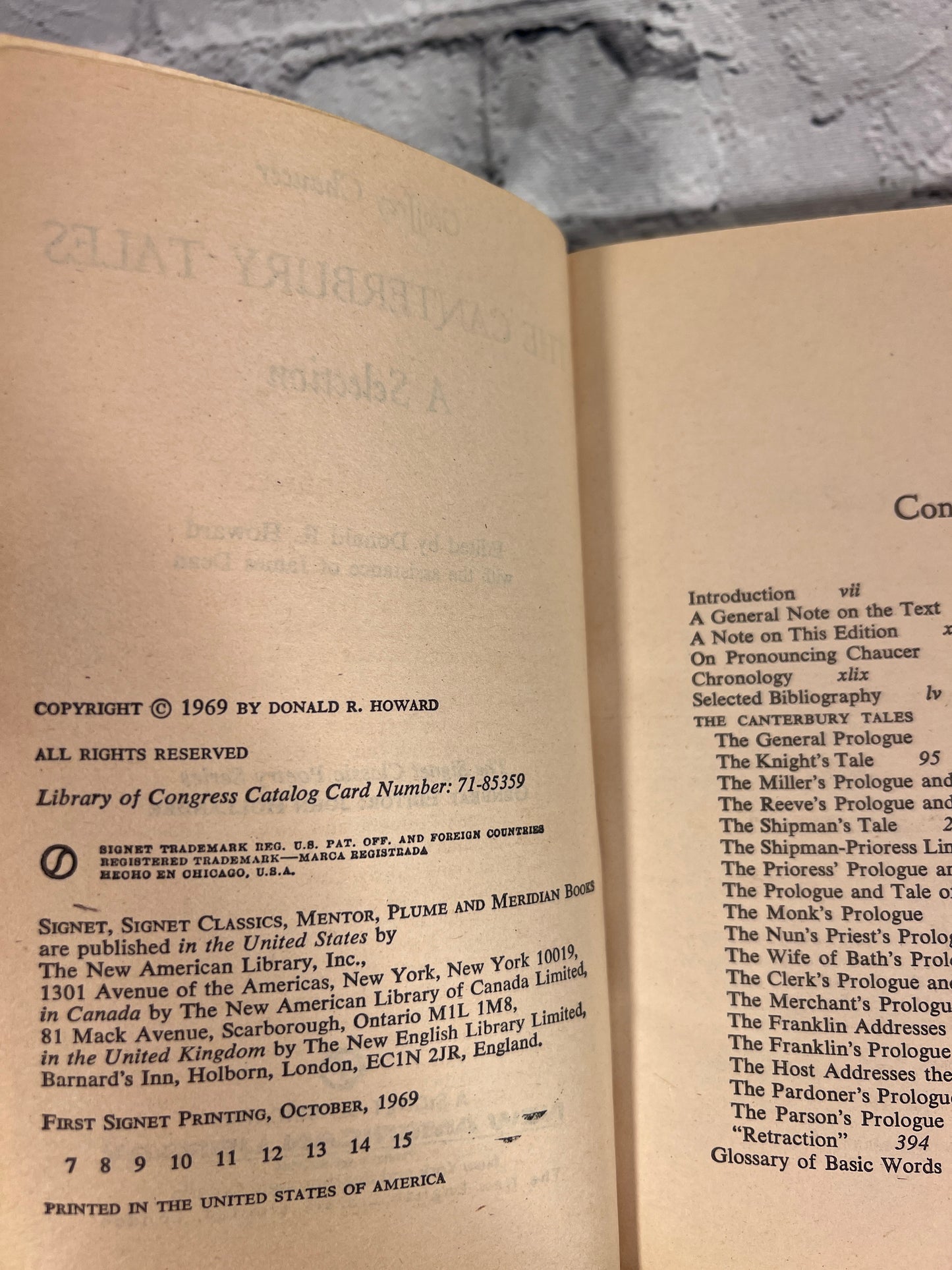 The Canterbury Tales A Selection by Geoffrey Chaucer [1969 · 7th Printing]