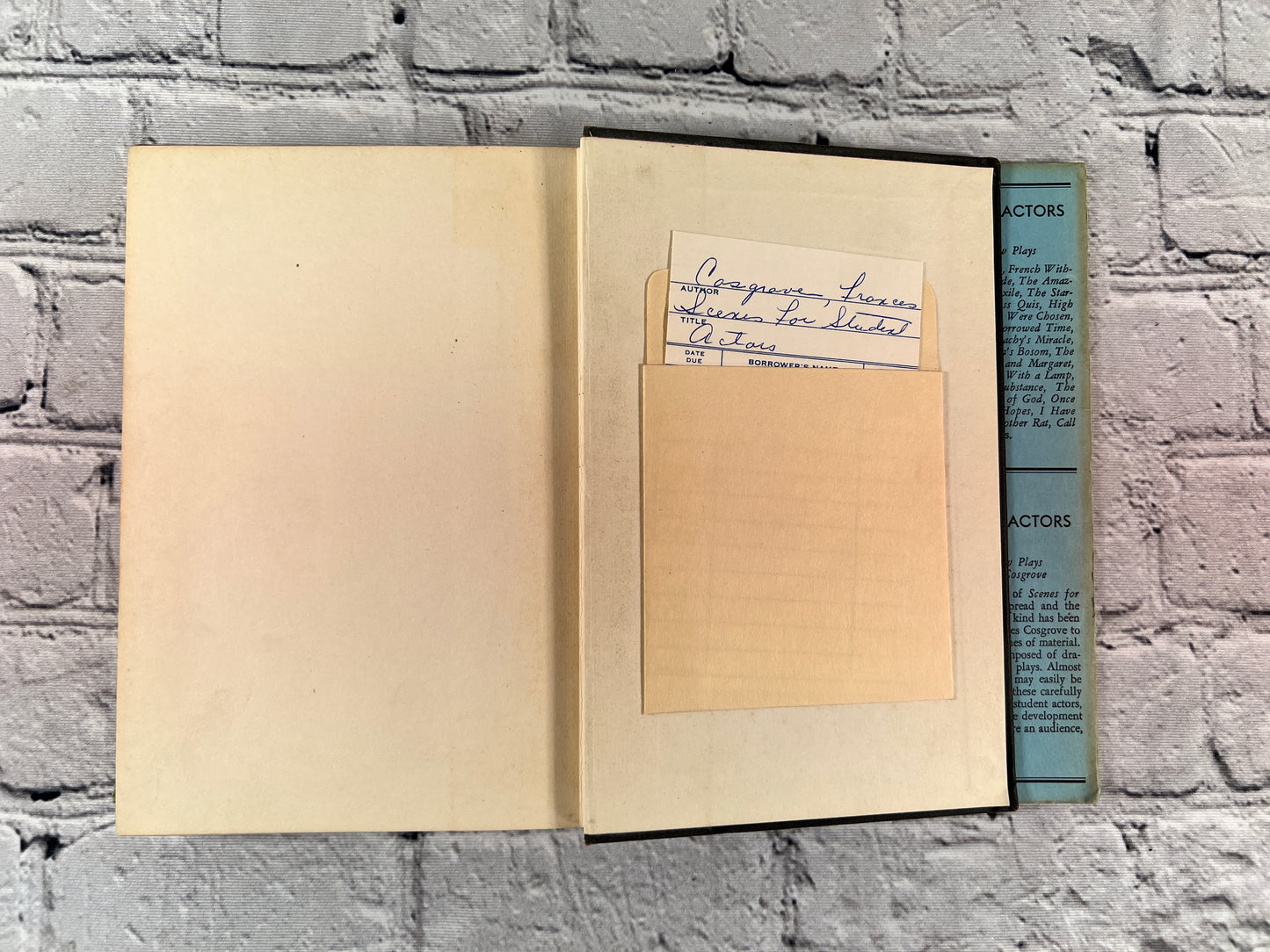Scenes for Student Actors Vol. I & II by Frances Cosgrove [1934 · 1935]