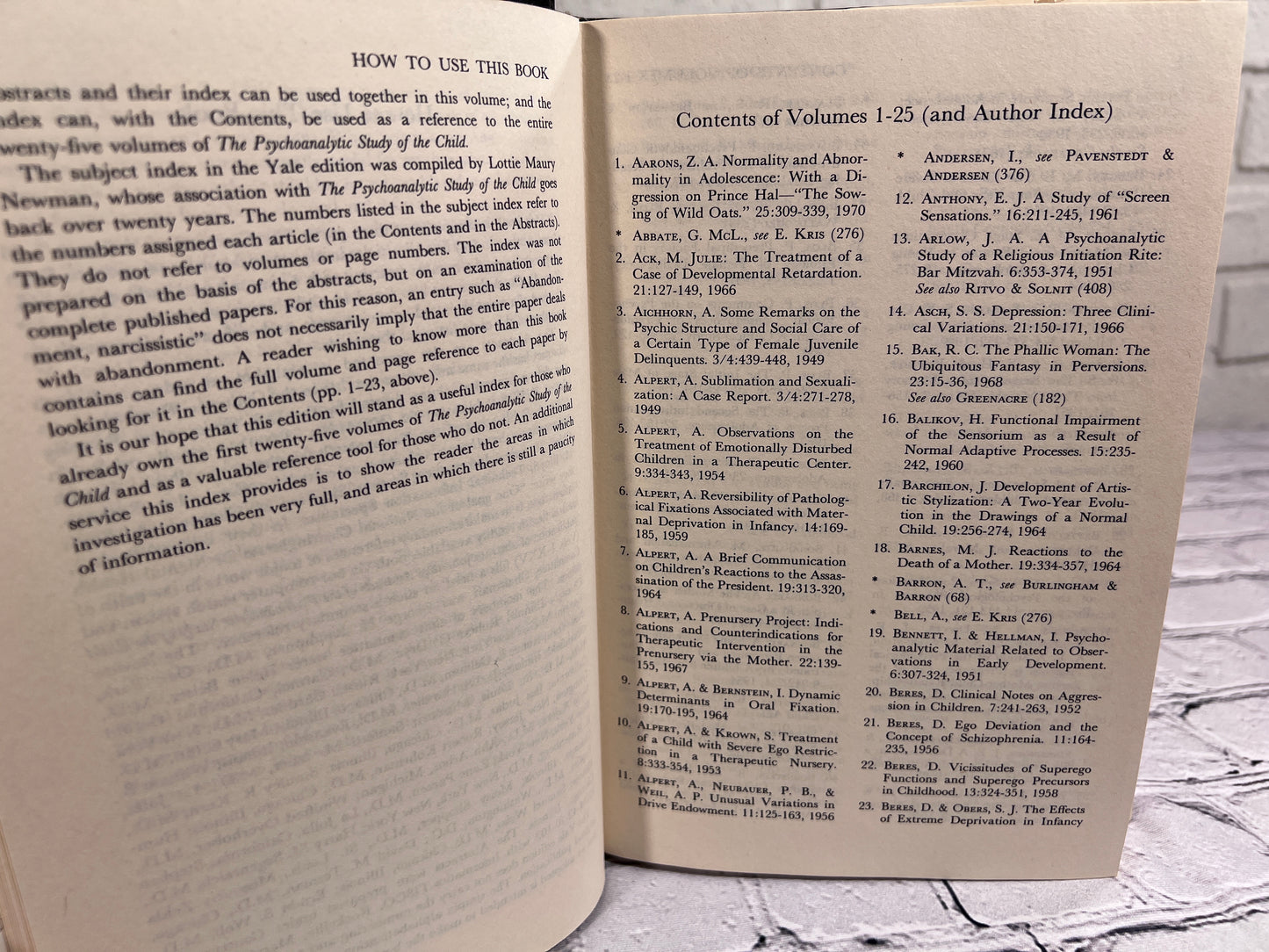 The Psychoanalytic Study of the Child, Abstracts and Index to Volumes 1-25 [1975]