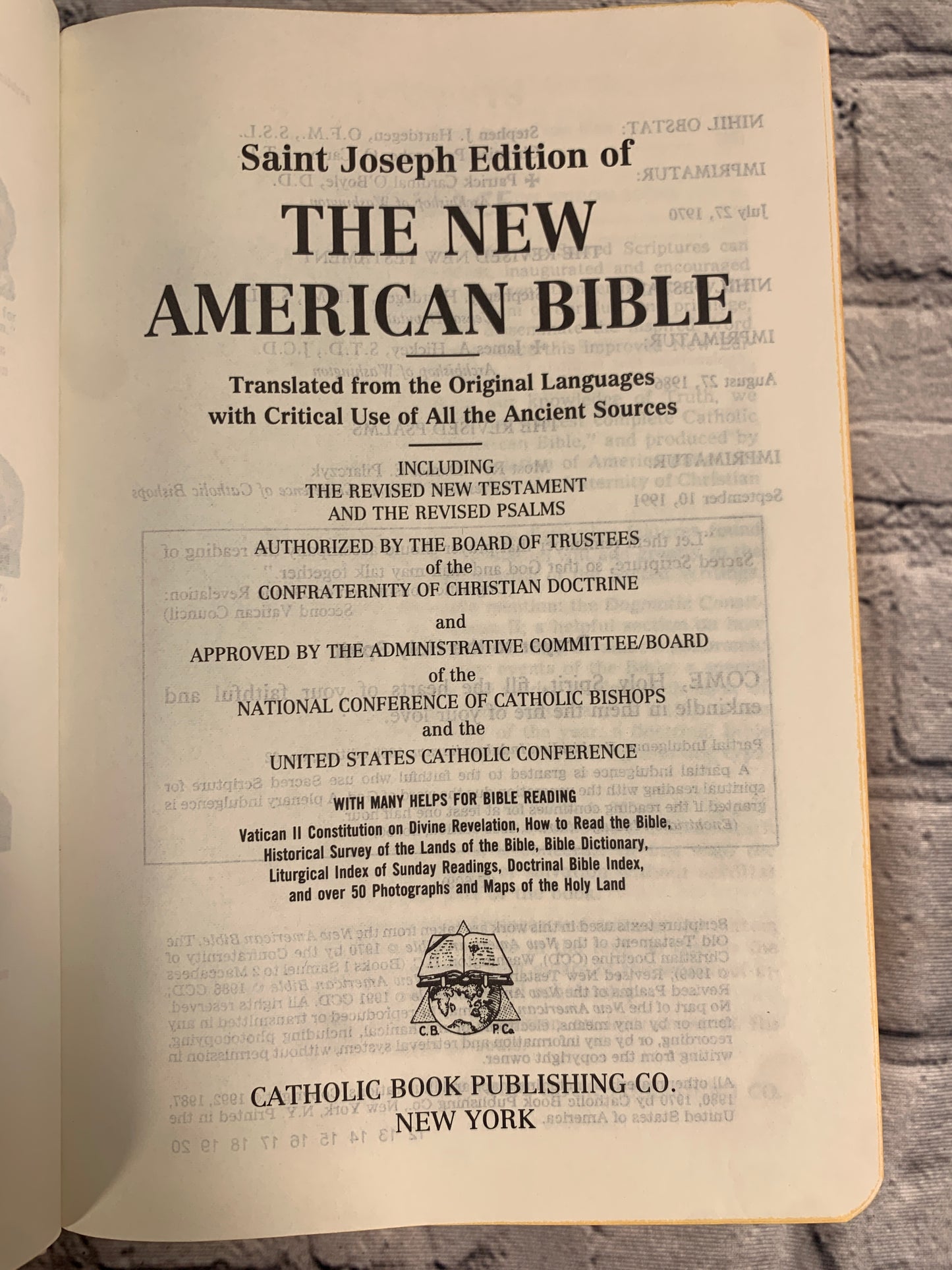 Saint Joseph Edition of the New American Bible [1992]