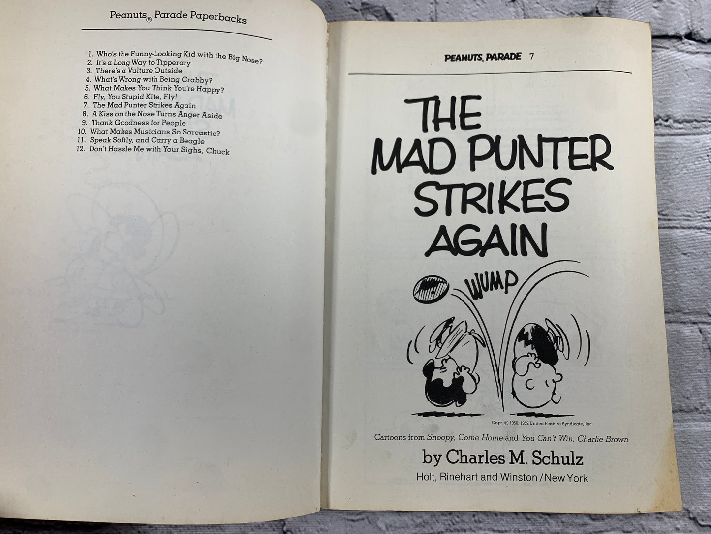 The Mad Punter Strikes Again by Charles Schulz [1976 · Peanuts Parade Book · #7]