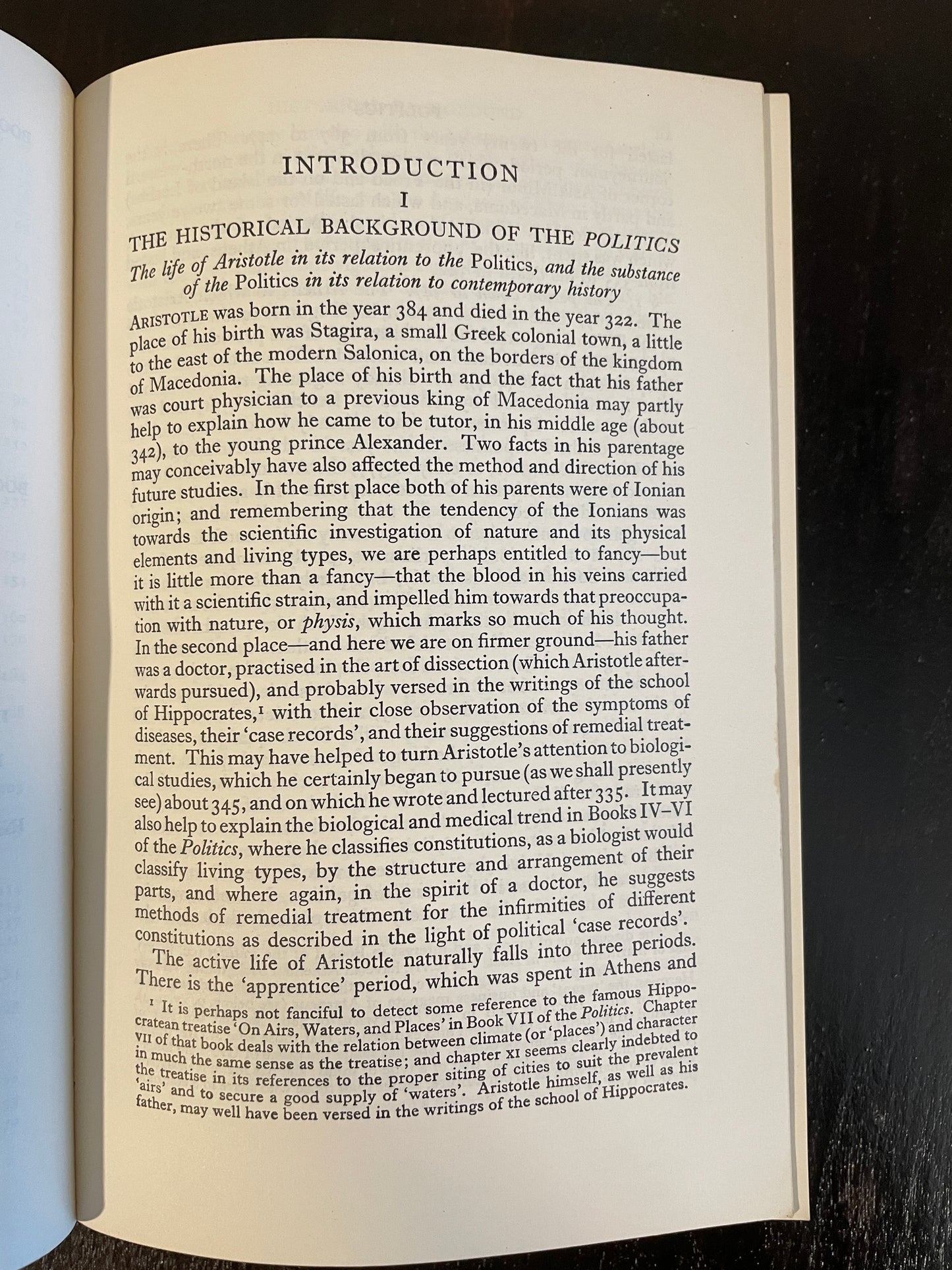 The Politics of Aristotle translated by Ernest Barker Paperback 1958