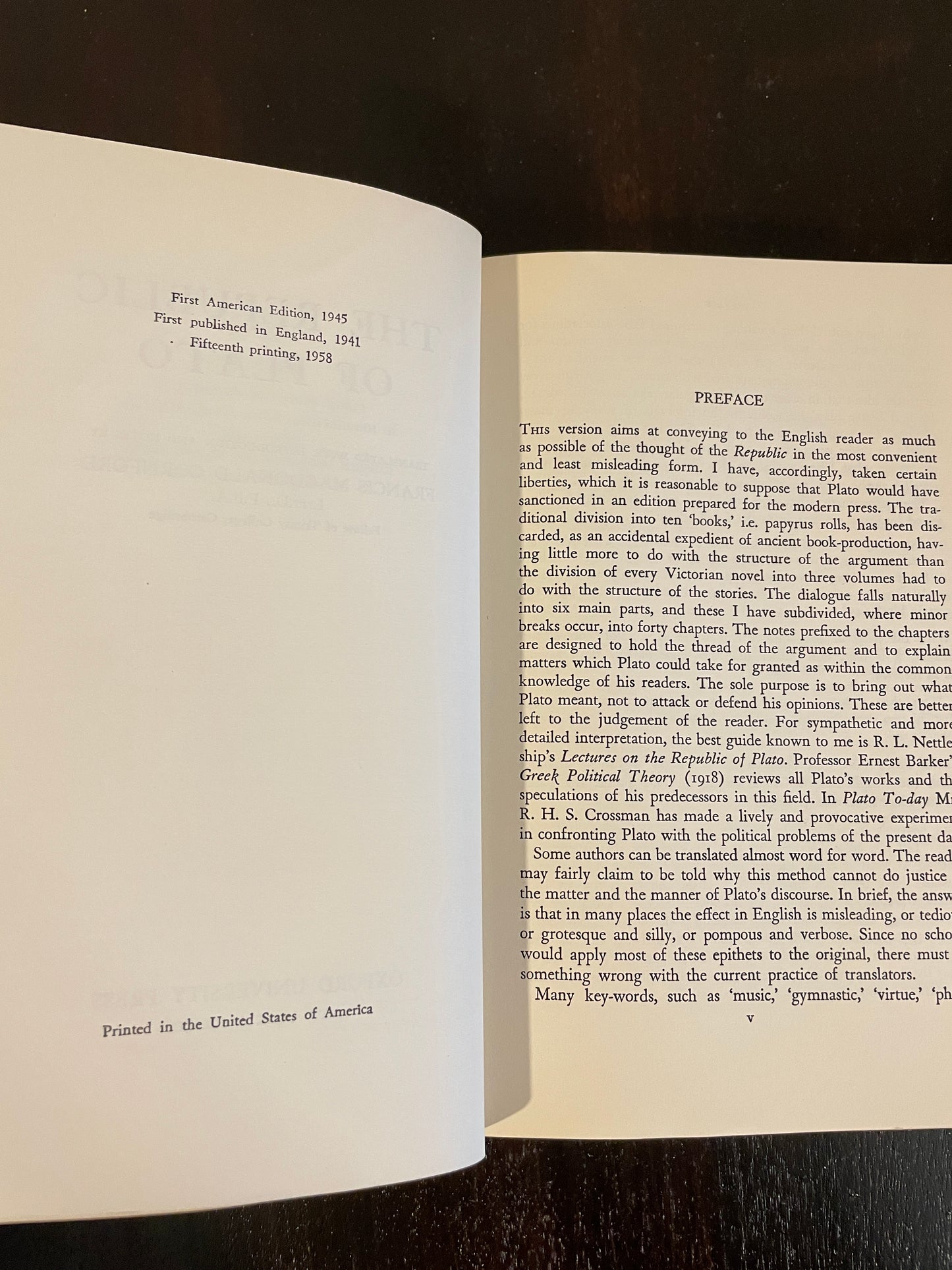 The Republic of Plato Translated by Francis MacDonald Cornford 1958