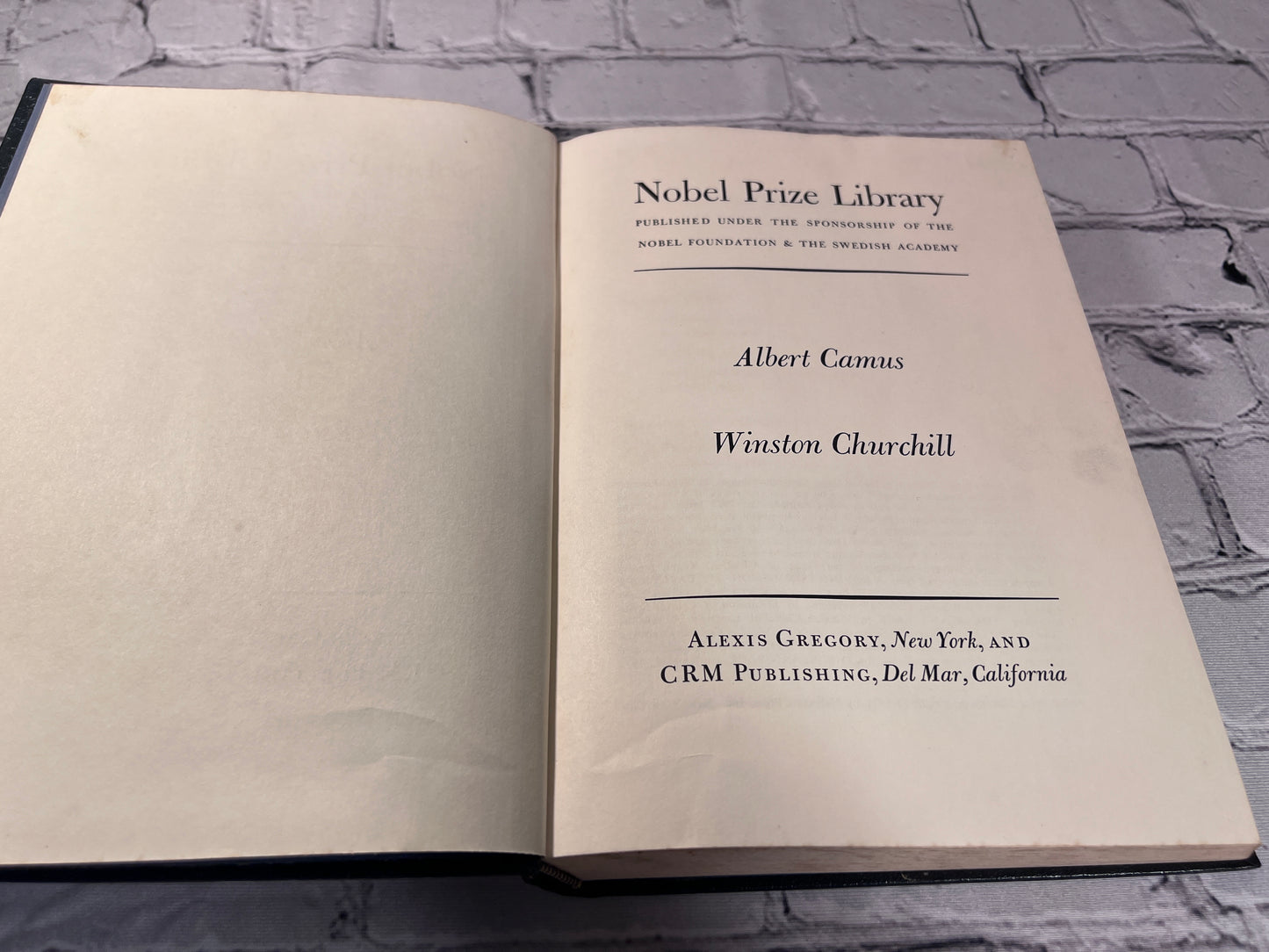 Albert Camus, Plague · Winston Churchill, Island Race Nobel Prize Library [1971]