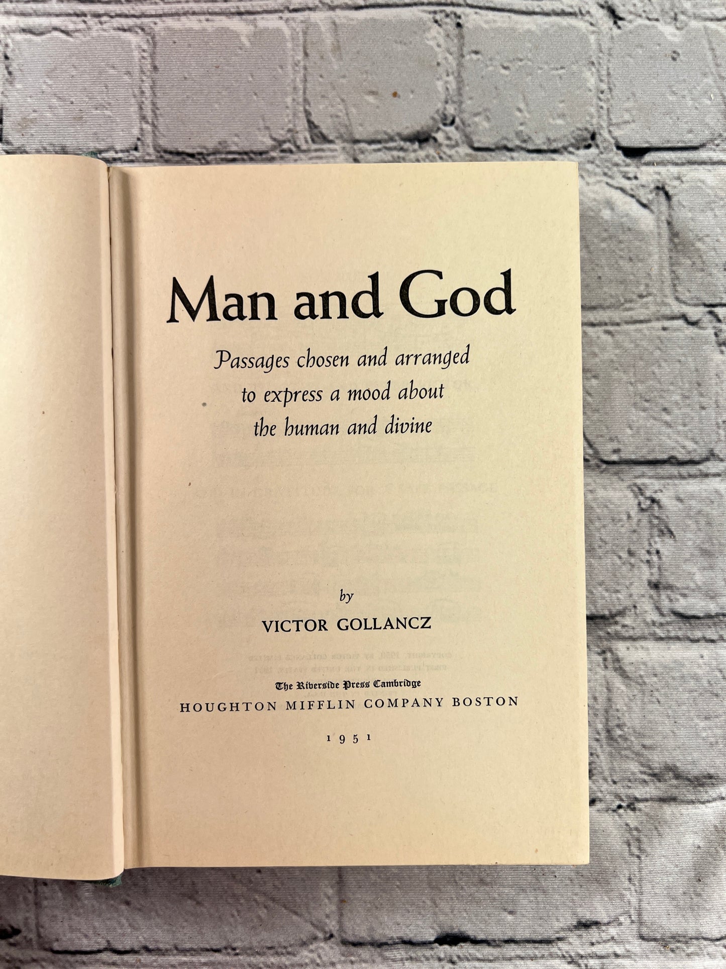 Man and God by Victor Gollancz [1951]