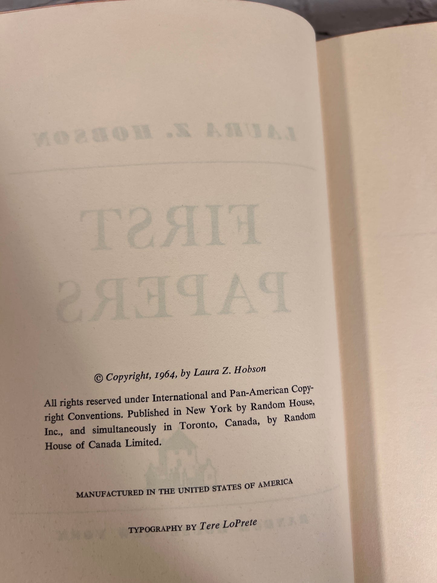 First Papers by Laura Z. Hobson [1964]