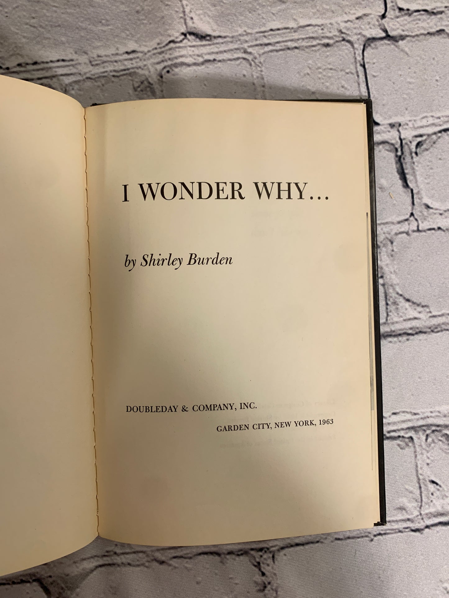 I Wonder Why by Shirley Burden [1963]