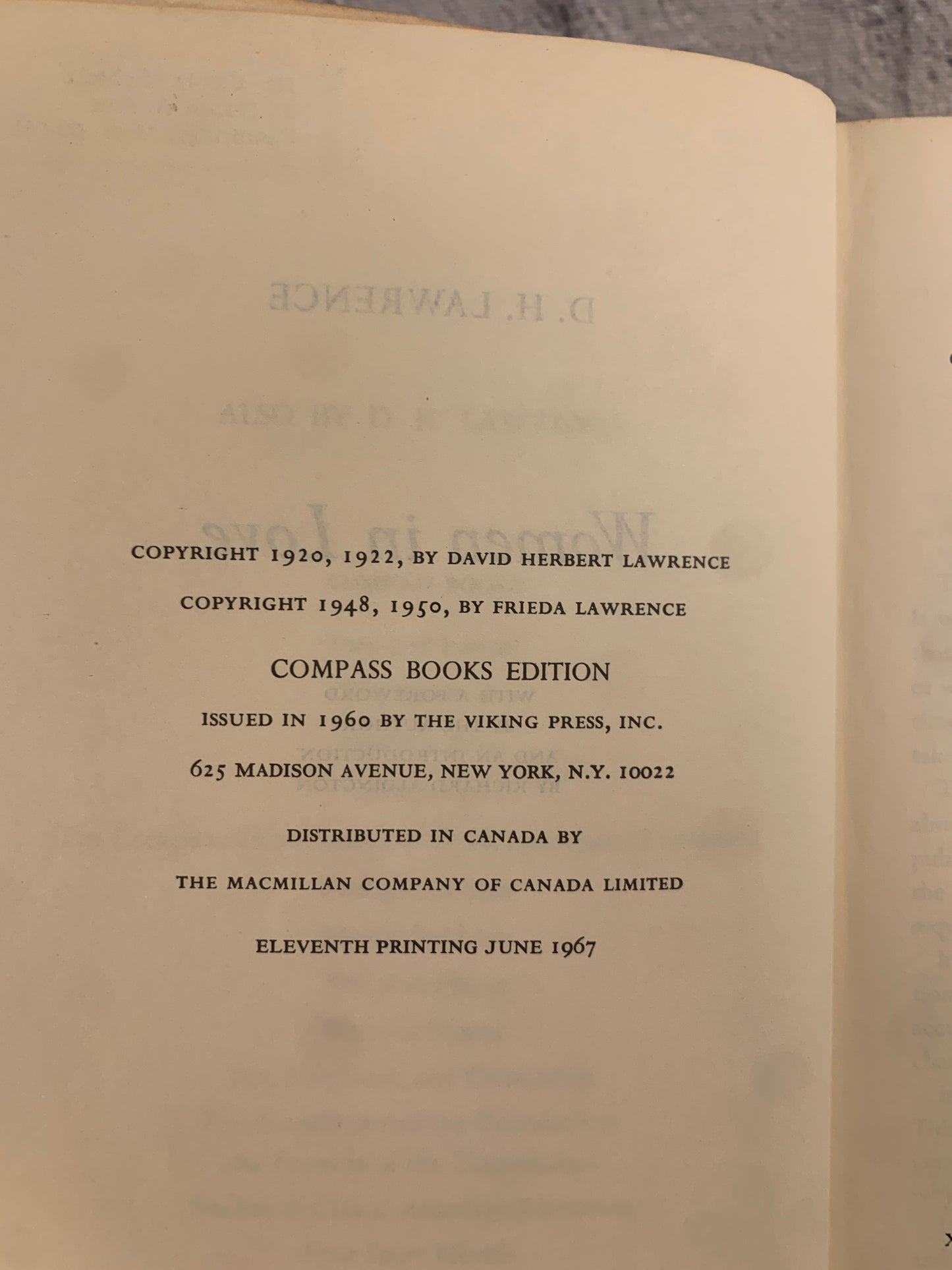 Women in Love by D.H. Lawrence [1967]