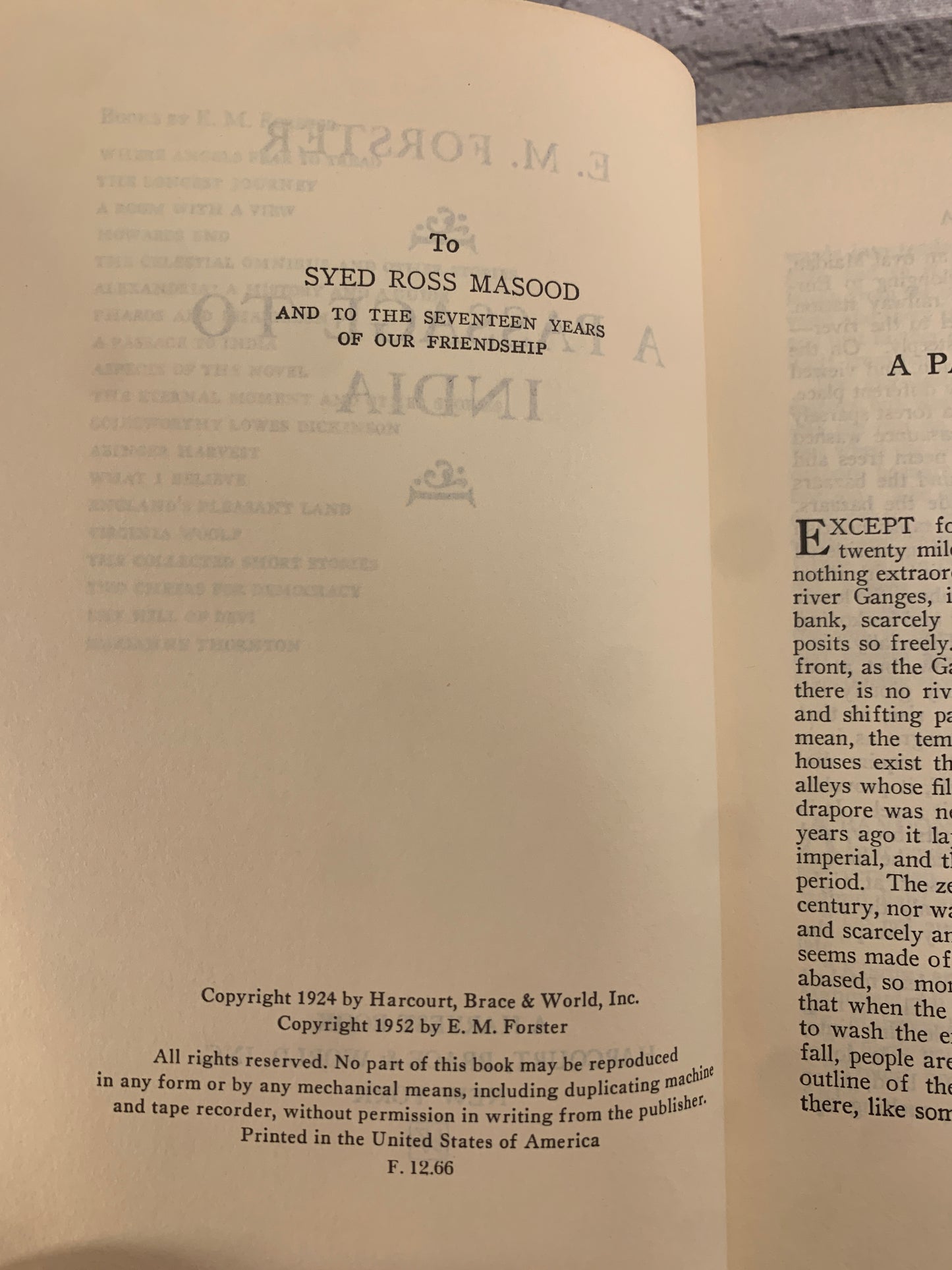 A Passage to India by E.M. Forster [1952]