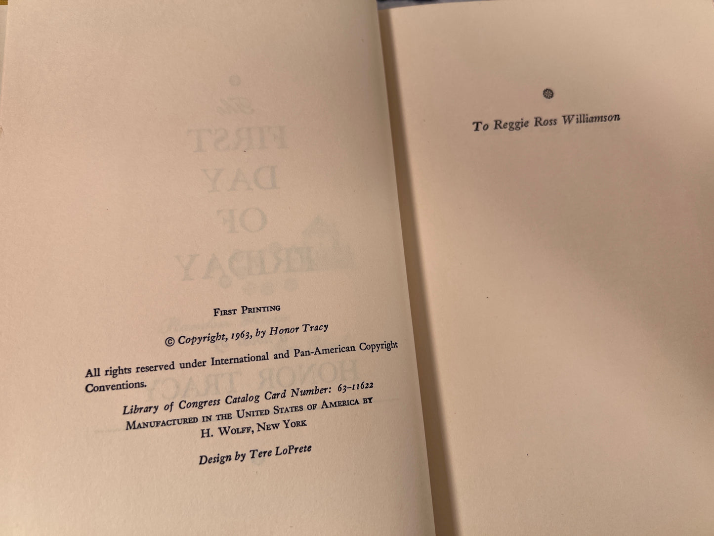 The First Day of Friday by Honor Tracy [1963 · 1st Printing]