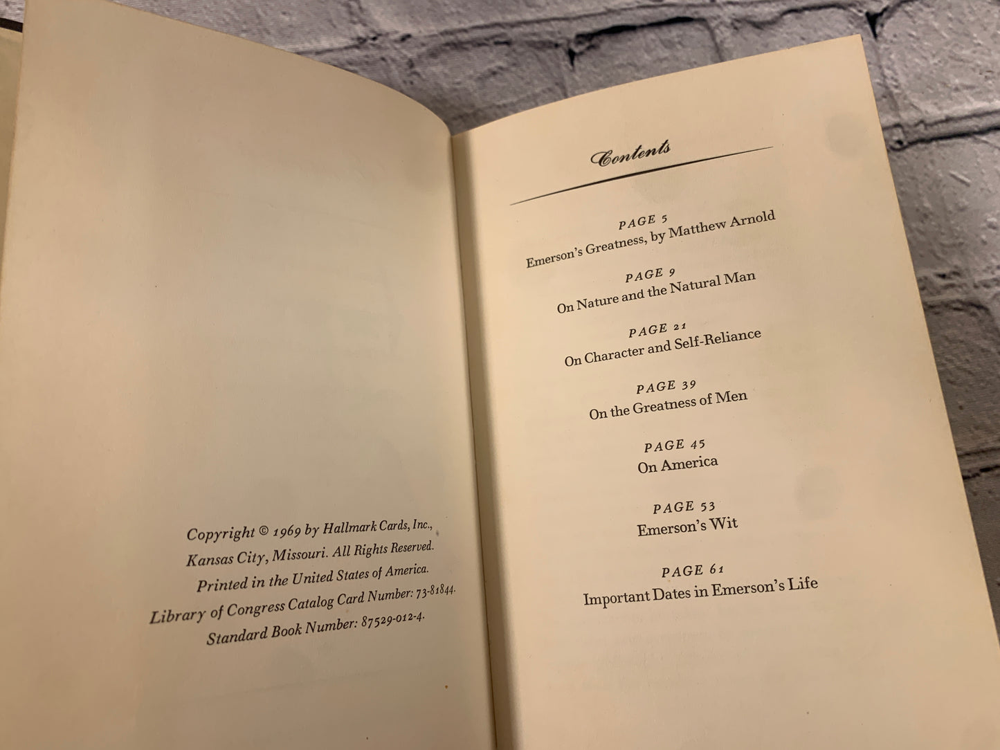 Selections from Self-Reliance, Friendship, Compensation by Ralph Waldo Emerson [1969]