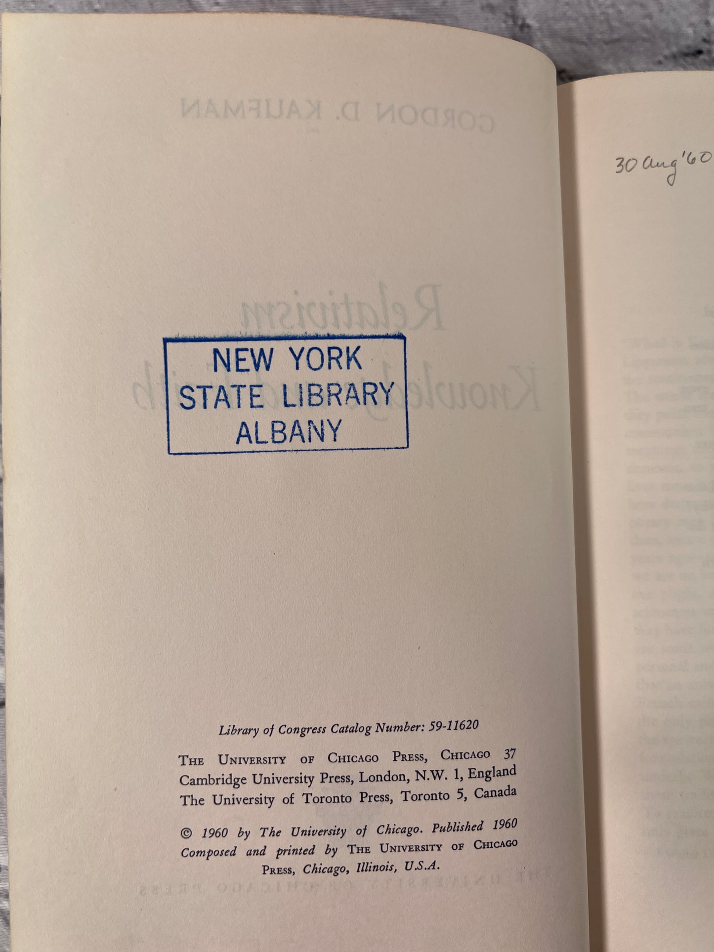 Relativism, Knowledge and Faith by Gordon D. Kaufman [1st Edition · 1960]