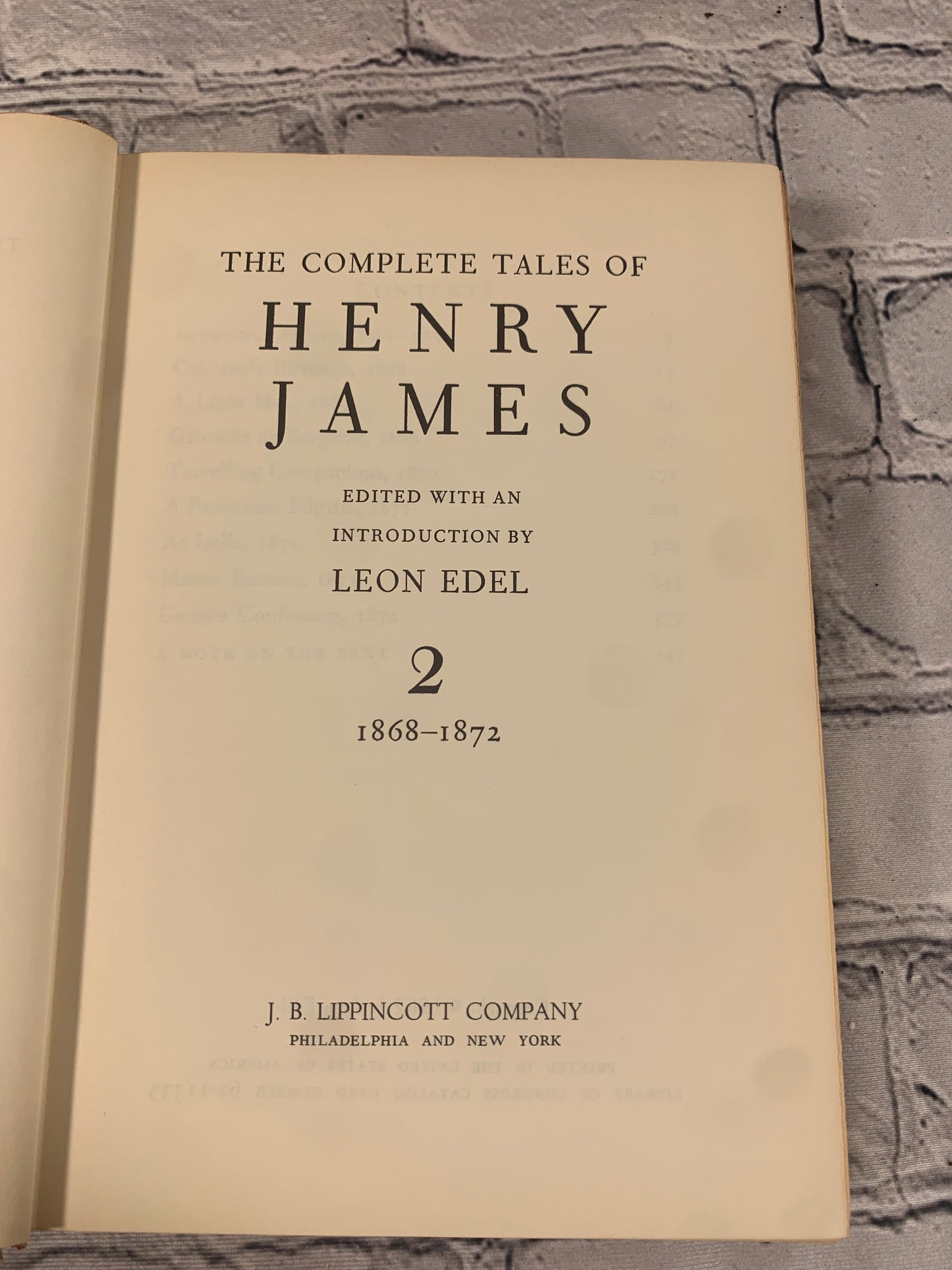 The Complete Tales of Henry James Volume II 1868-1872 By Leon Edel [1962]