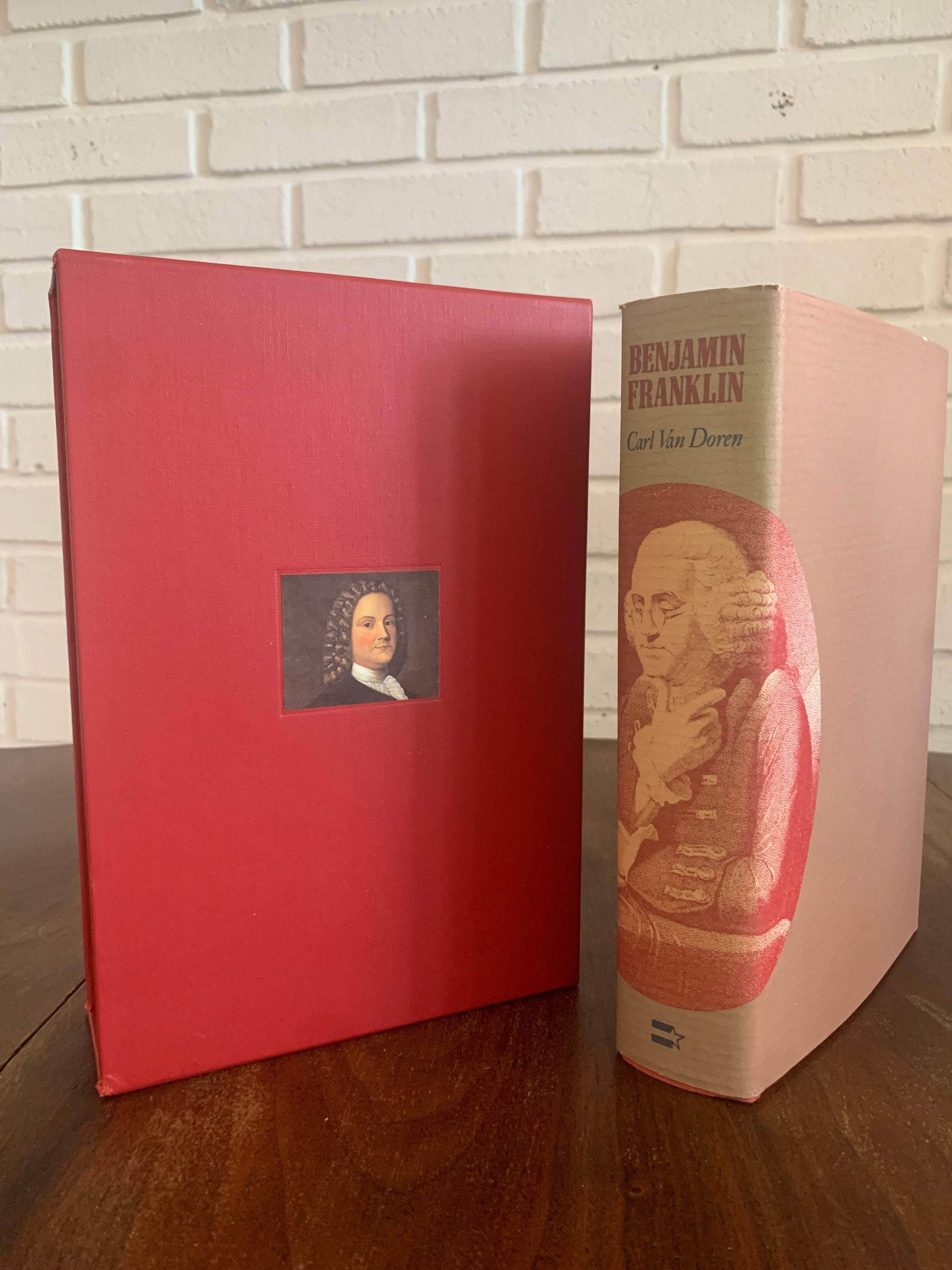 Flipped Pages Benjamin Franklyn by Carl Van Doreen 1980 Hardcover w/ Slipcase