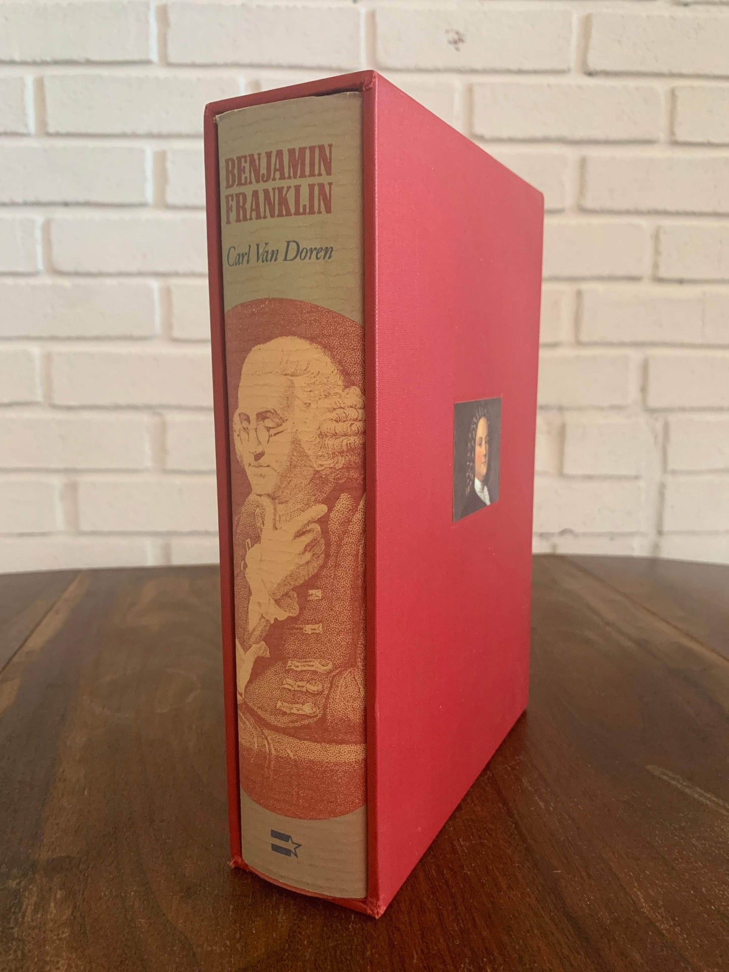 Flipped Pages Benjamin Franklyn by Carl Van Doreen 1980 Hardcover w/ Slipcase