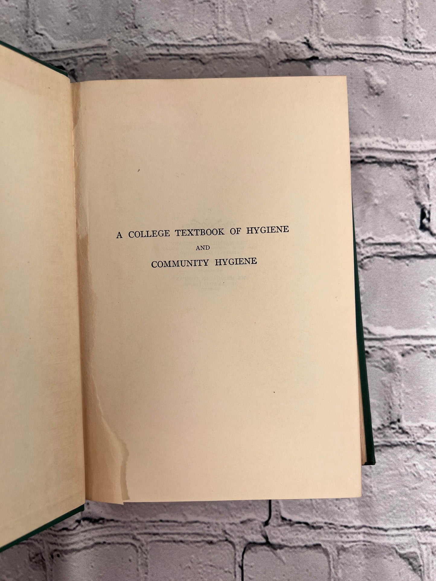 Flipped Pages College Textbook of Hygiene and Community Hygiene by Smiley and Gould [1939]