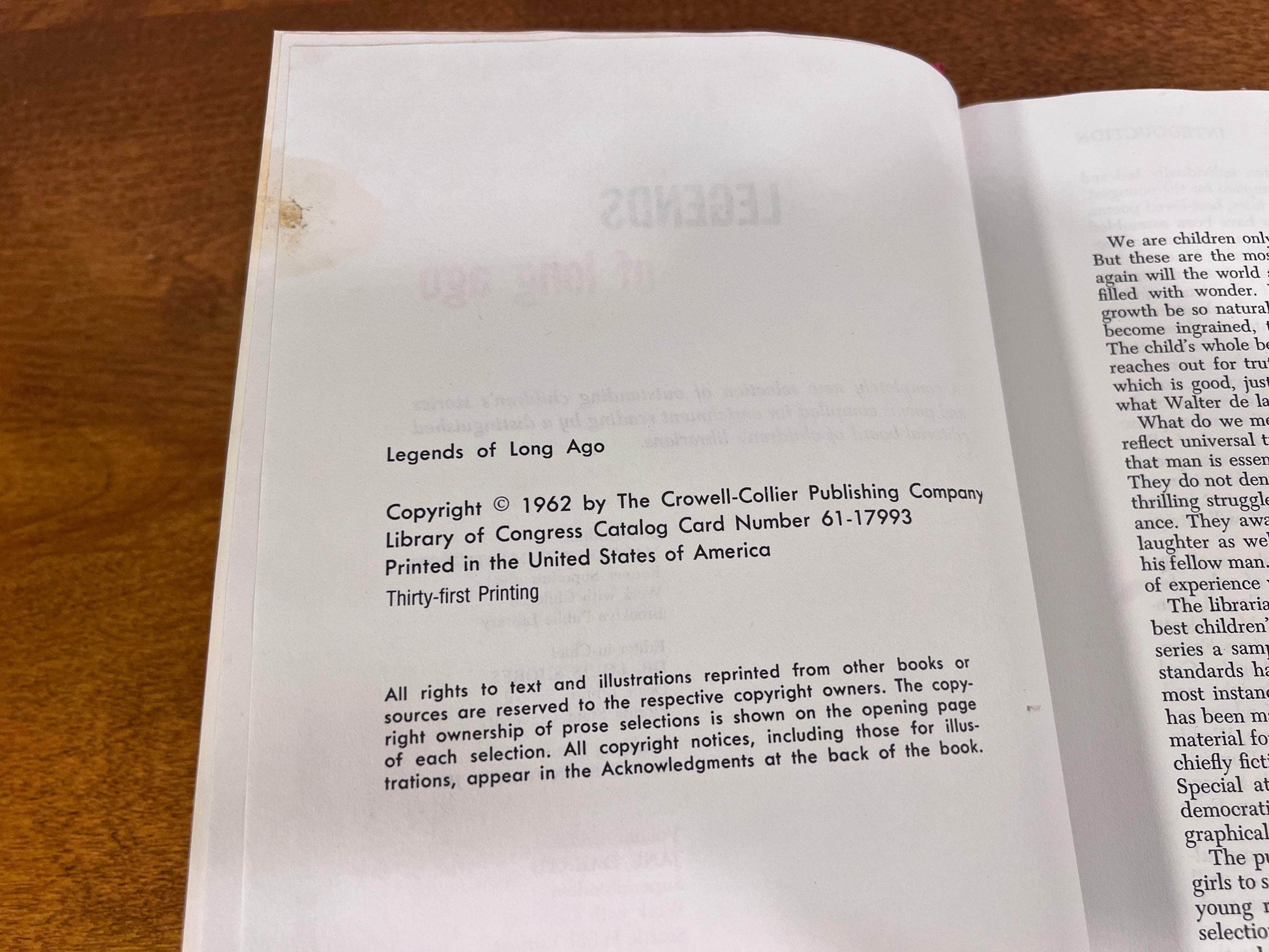 Flipped Pages Collier's Junior Classics The Young Folks Shelf Books 1962 #7 Legends of Long Ago