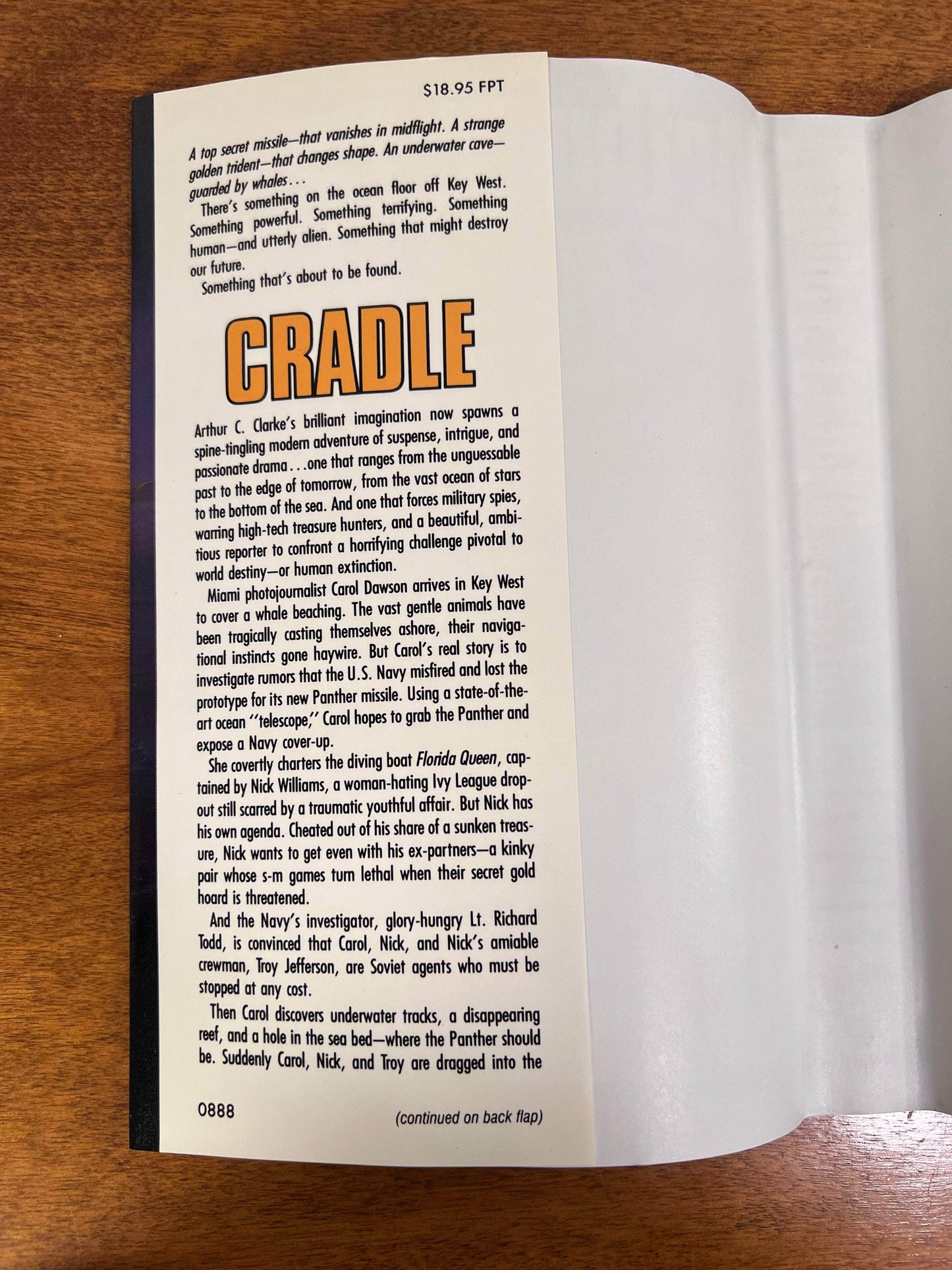 Flipped Pages Cradle by Arthur C. Clarke & Gentry Lee 1988