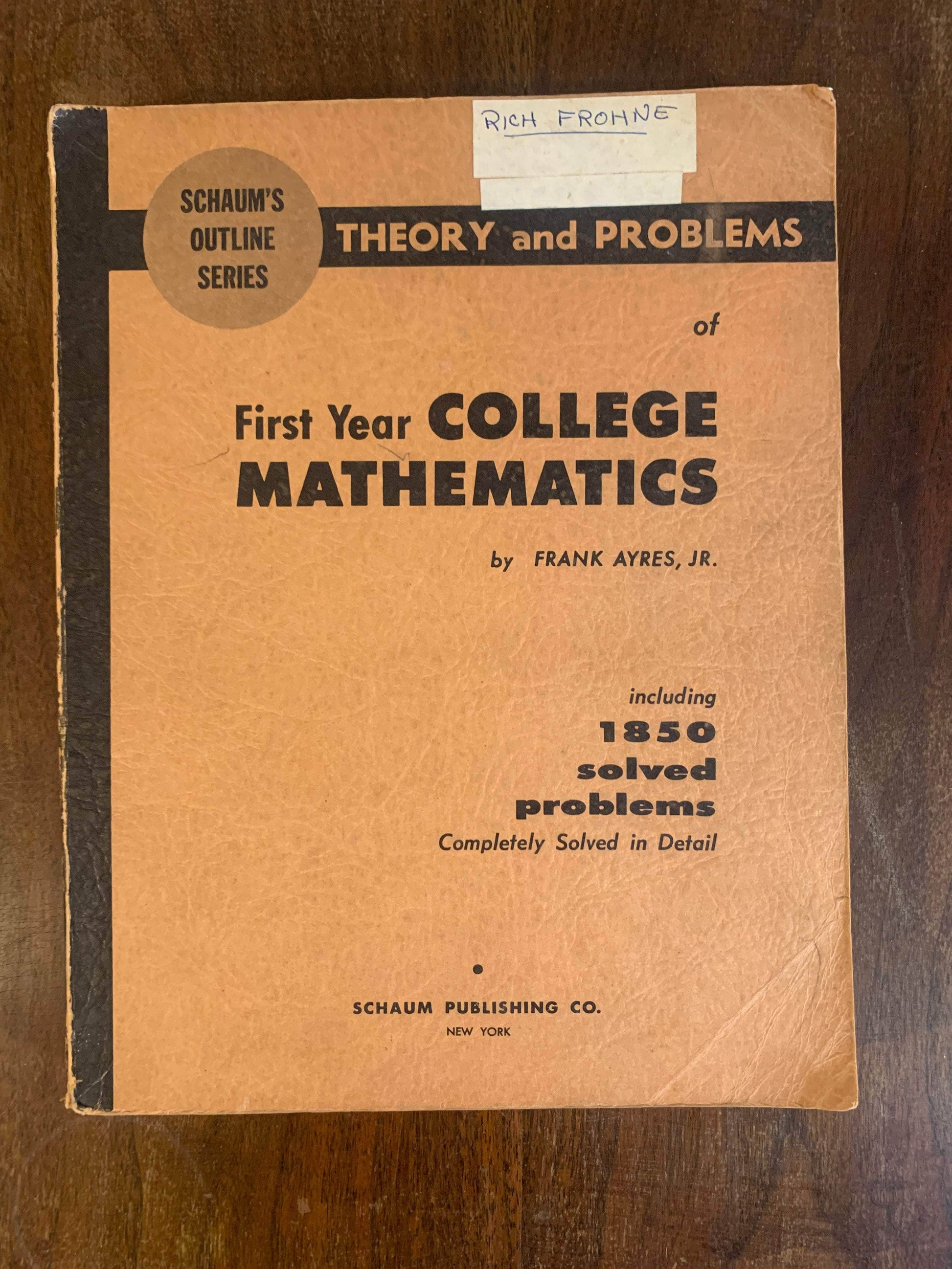 Flipped Pages First Year College Mathematics by Frank Ayes JR. 1958