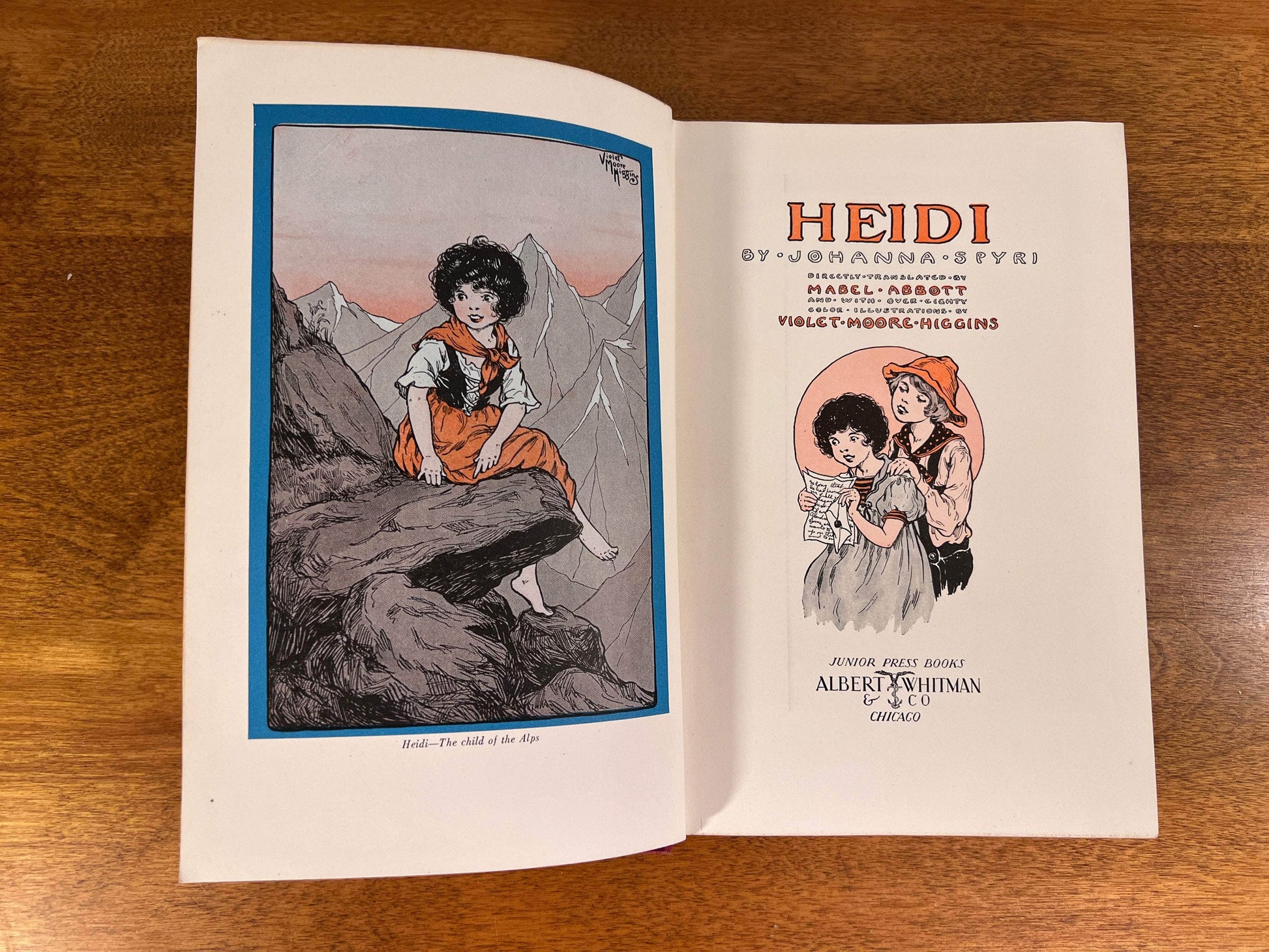 Flipped Pages Heidi by Johanna Spyri, Illustrated by Violet, Moore & Higgins 1936