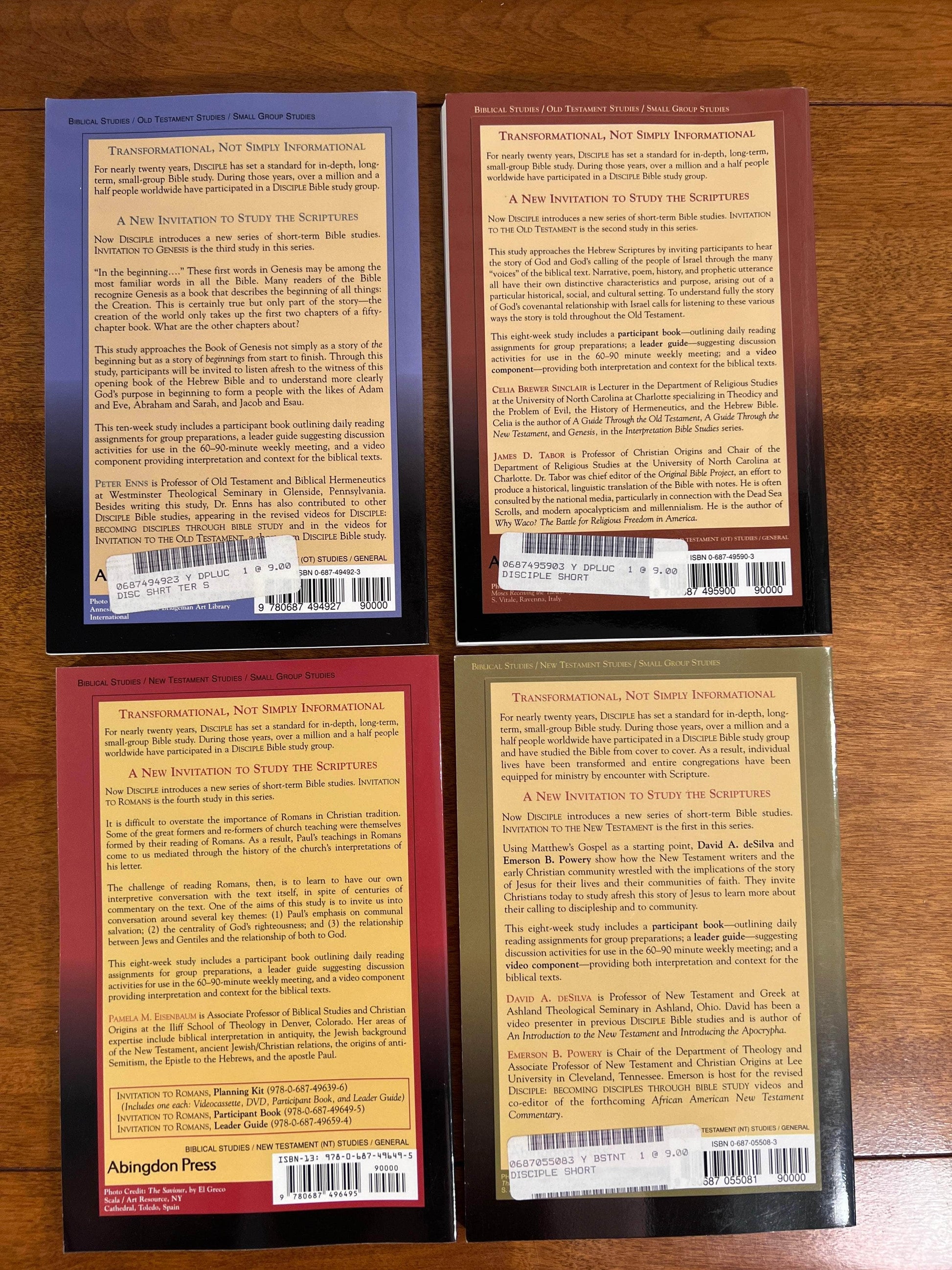 Flipped Pages Invitation to Genesis, Old Testament, Romans: Participant Book: A Short-Term Disciple Bible Study lot of 4 Books