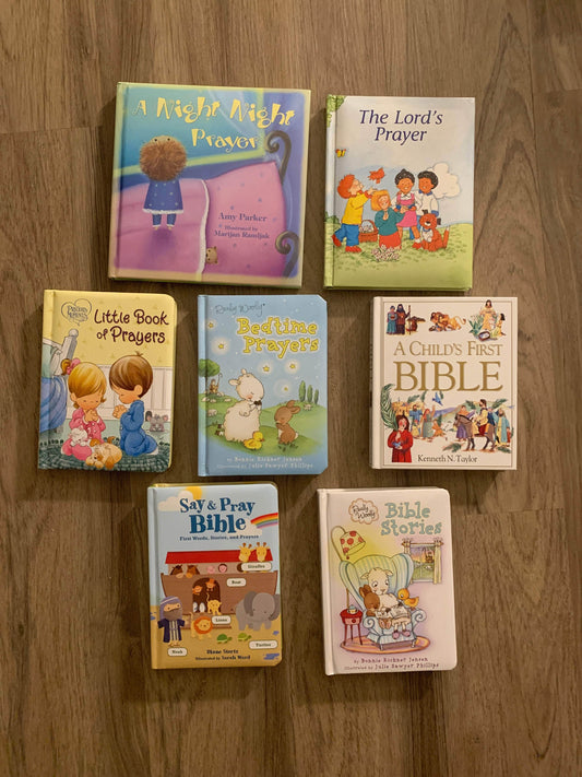 Flipped Pages Little Books of Prayers and Child's First Bible, 7 Book Lot Tommy Nelson