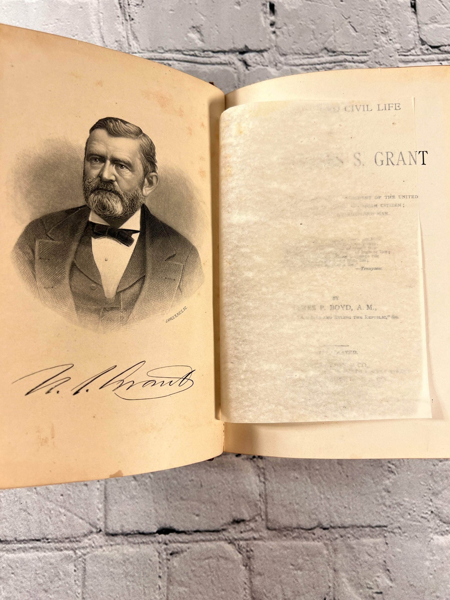 Flipped Pages Military and Civil Life of General Ulysses S. Grant by James Boyd [1885]