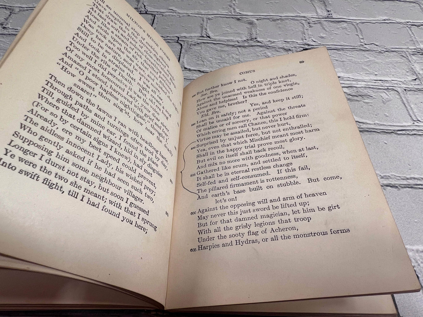 Flipped Pages Minor Poems: L'Allegro, Il Penseroso, Comus & Lycida by John Milton [1908]