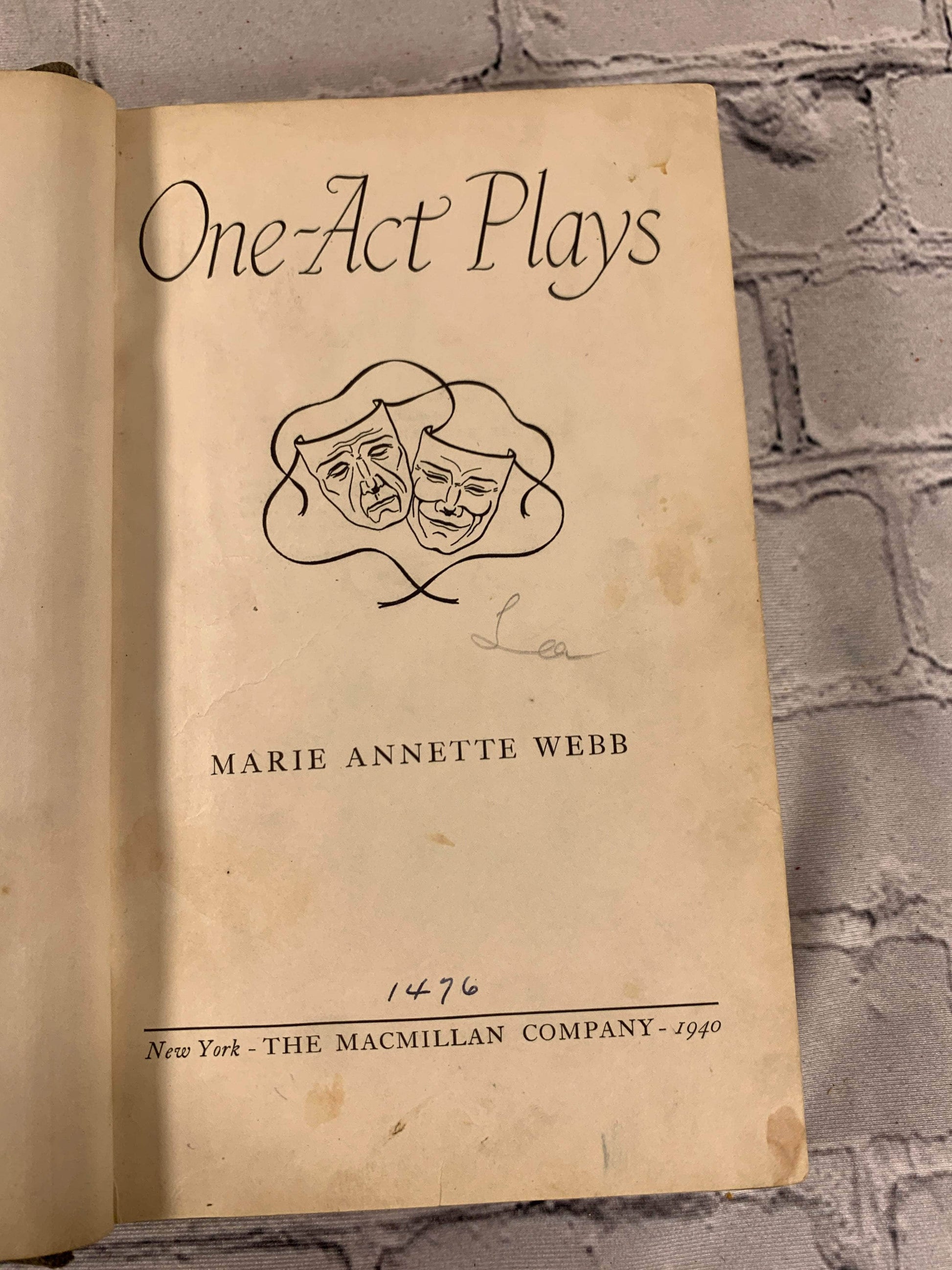 Flipped Pages One Act Plays by Marie Annette Webb [1940]