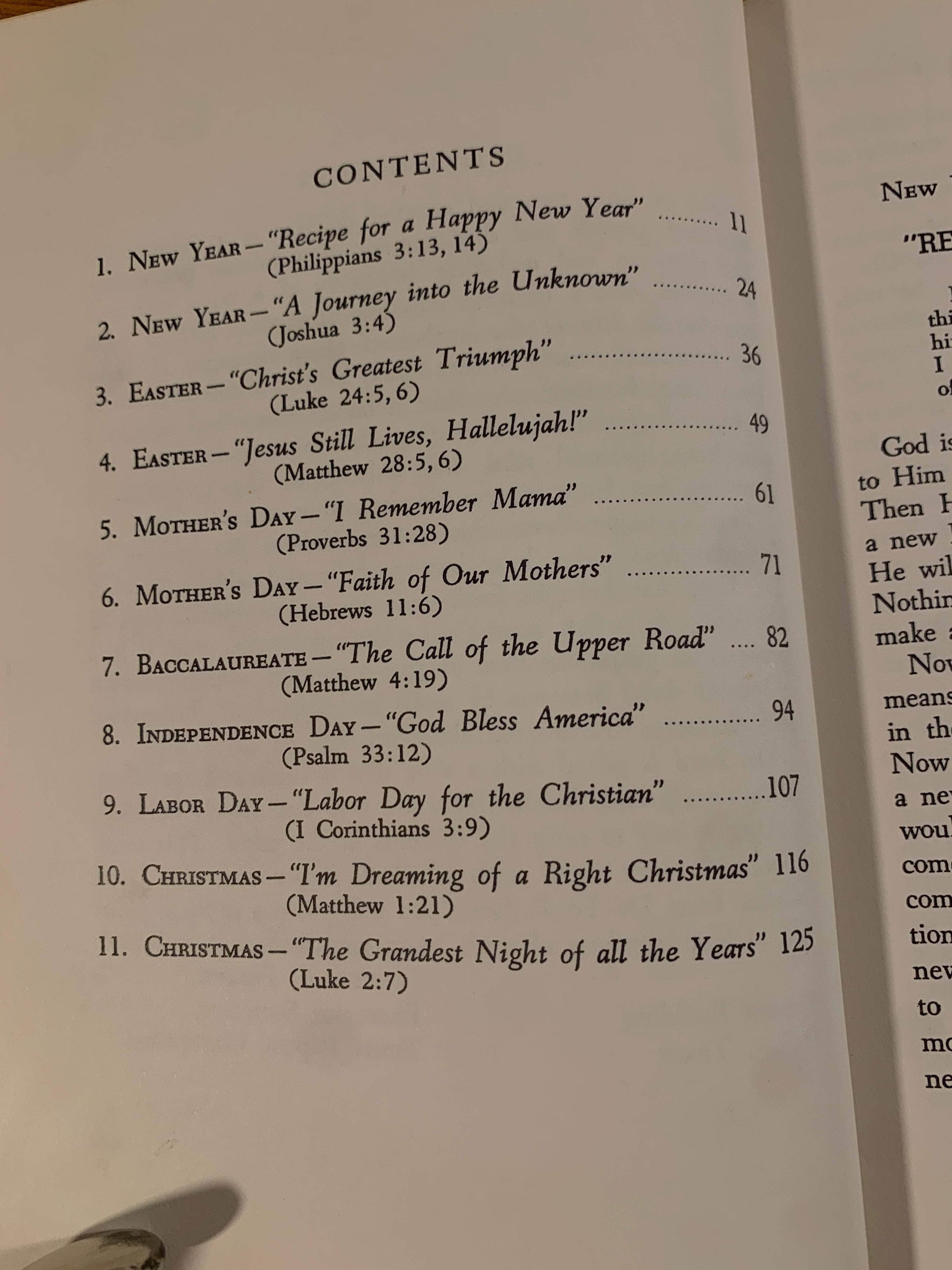 Flipped Pages Simple Sermons for Special Days and Occasions by W. Hershel Ford 1971