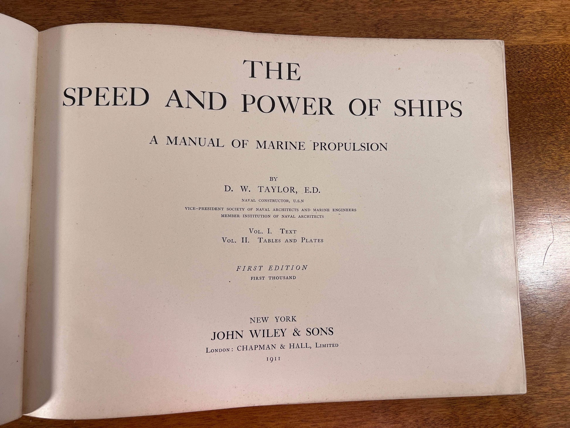 Flipped Pages Speed and Power of Ships A Manual of Marine Propulsion Tables and Plates Vol II by D. W. Taylor