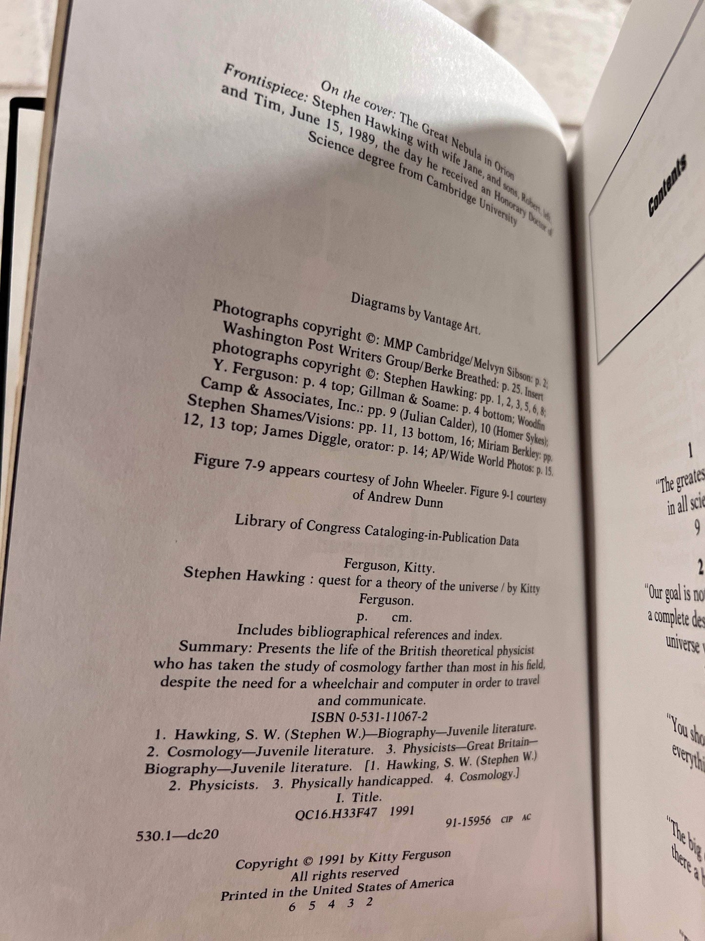 Flipped Pages Stephen Hawking Quest for A Theory of the Earth by Kitty Ferguson