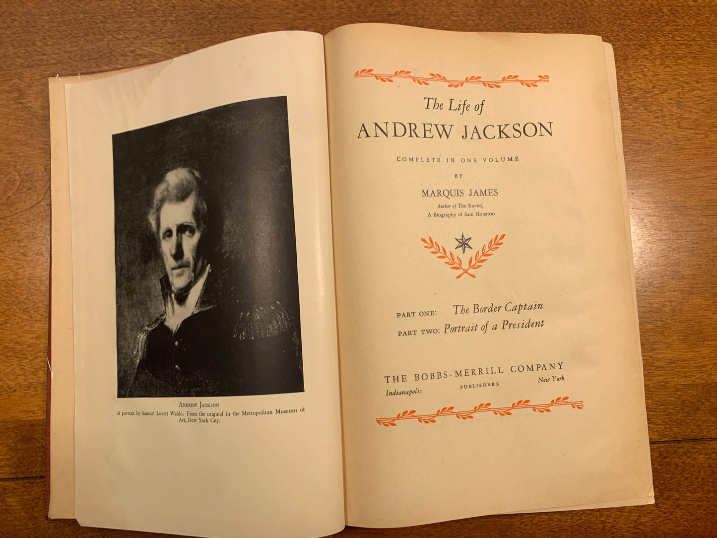 Flipped Pages The Life of Andrew Jackson by Marquis James 1938