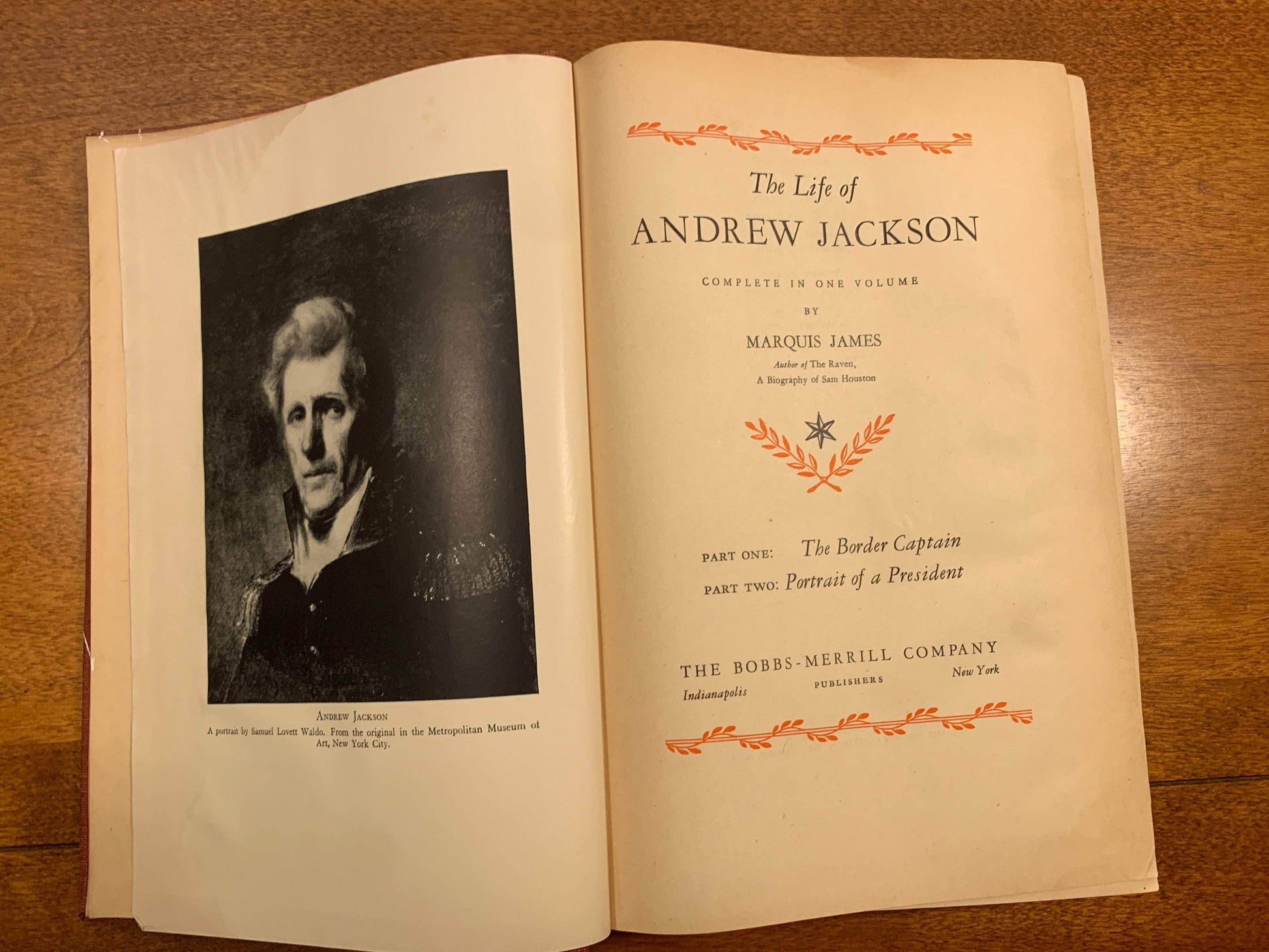 Flipped Pages The Life of Andrew Jackson by Marquis James 1938