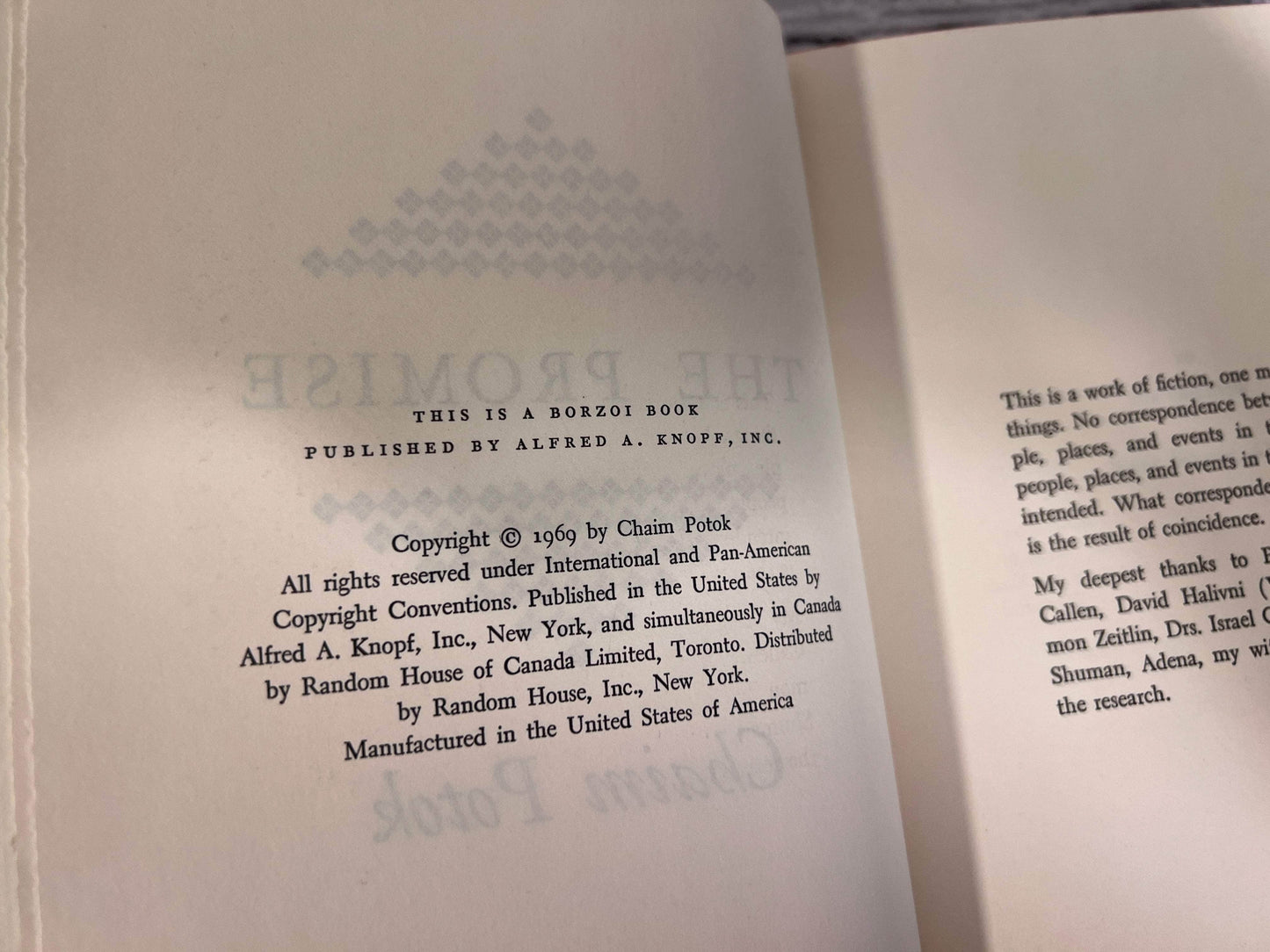 Flipped Pages The Promise by Chaim Potok [1969]