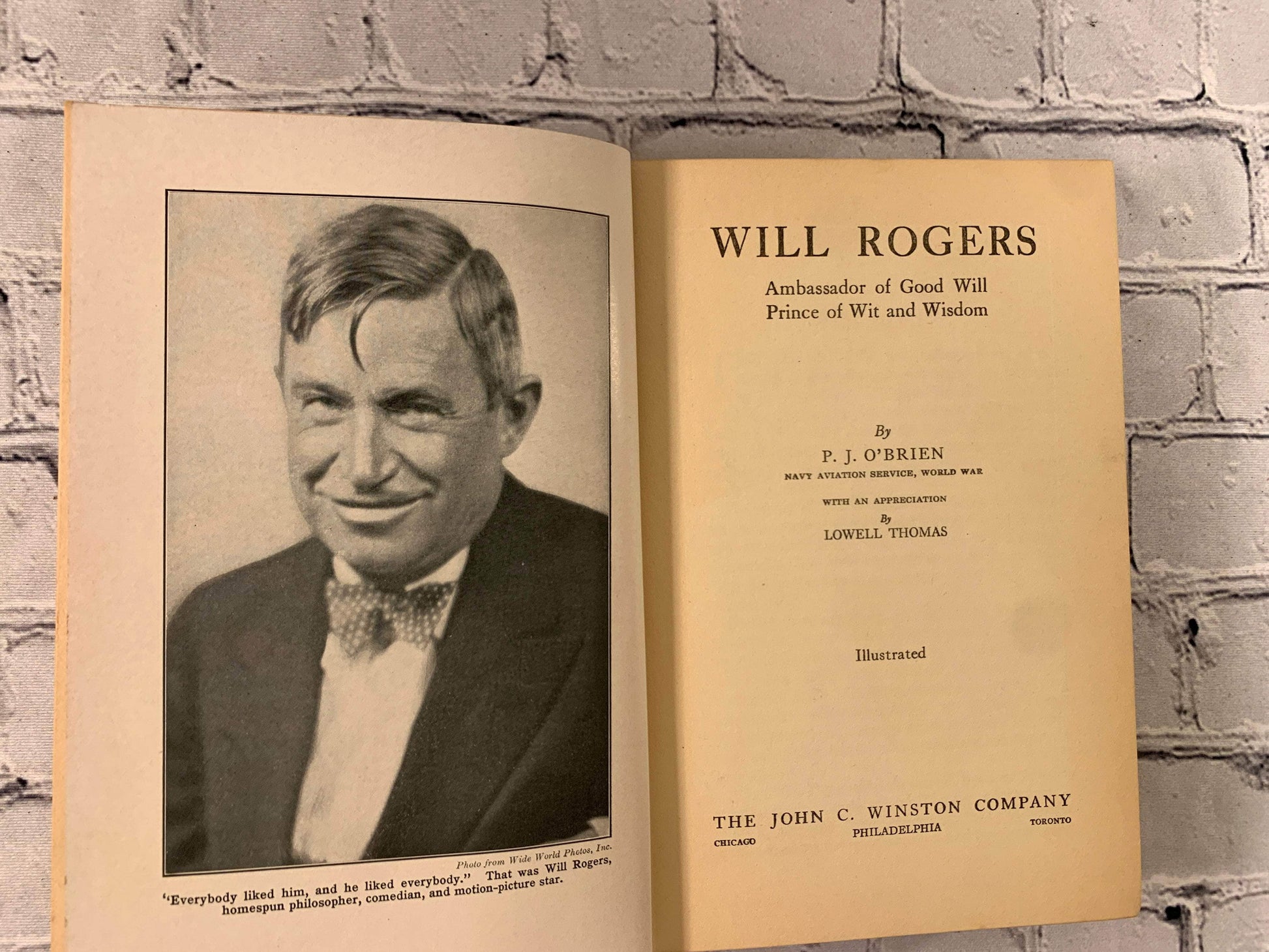 Flipped Pages Will Roger's Ambassador of Good Willl by P.J. O'Brian [1935]