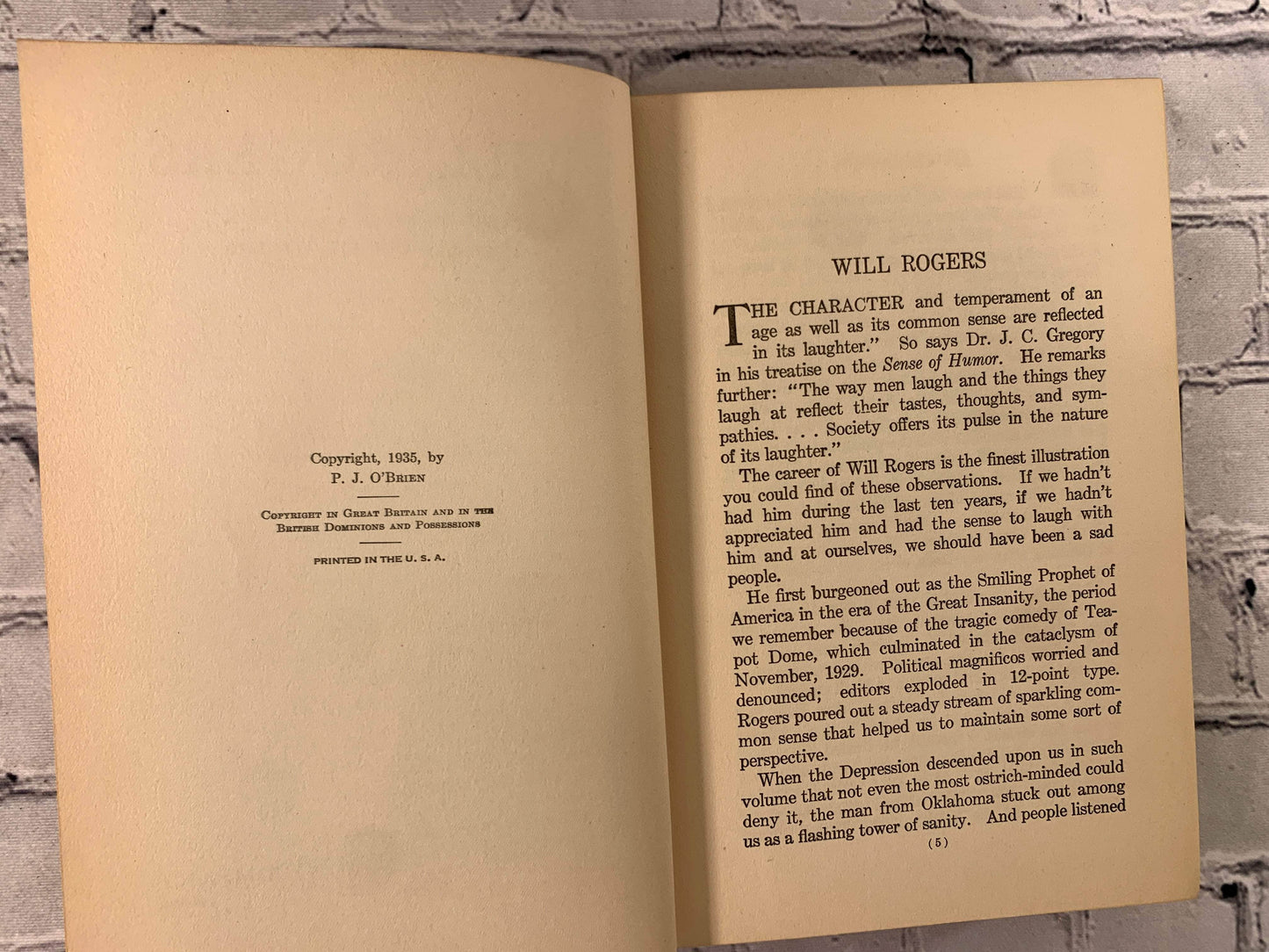 Flipped Pages Will Roger's Ambassador of Good Willl by P.J. O'Brian [1935]