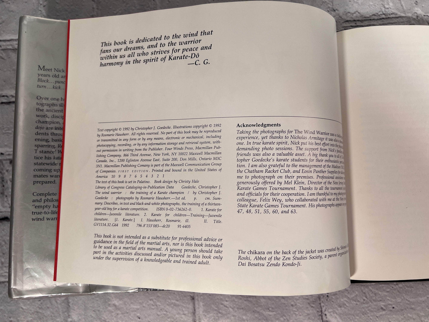 Flipped Pages Wind Warrior: The Training of a Karate Champion by Christopher J. Goedecke [1st Ed · 1992]