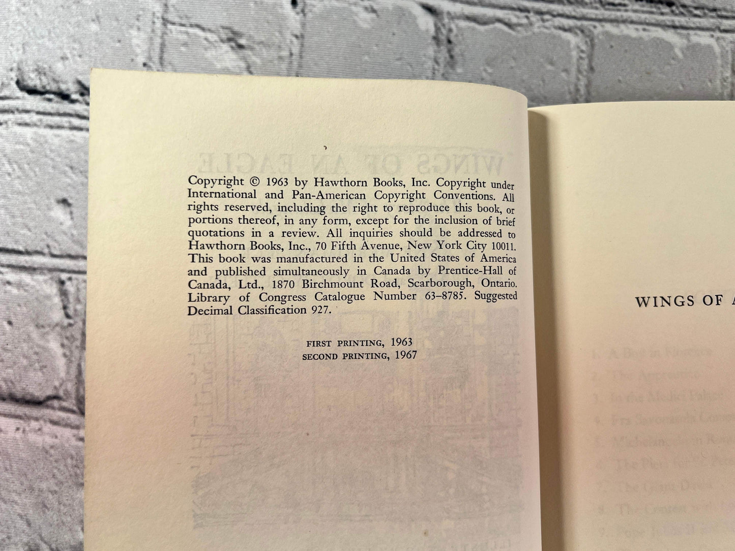 Flipped Pages Wings of an Eagle: The Story of Michelangelo [1967 · 2nd Print]