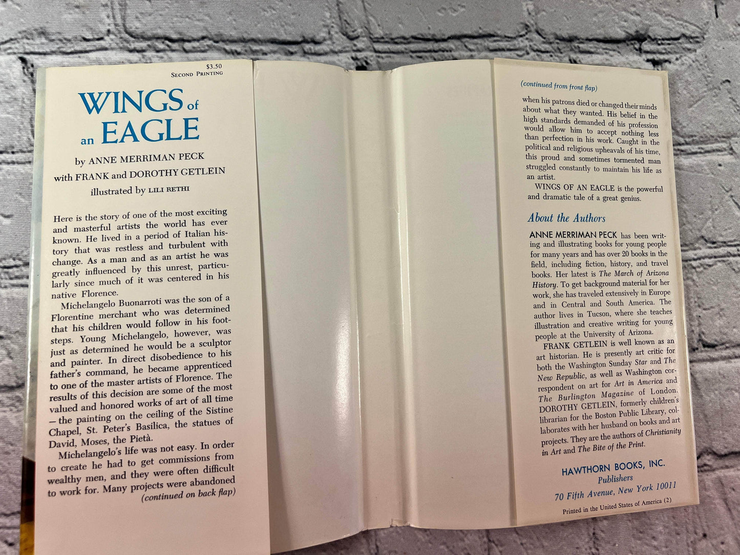 Flipped Pages Wings of an Eagle: The Story of Michelangelo [1967 · 2nd Print]